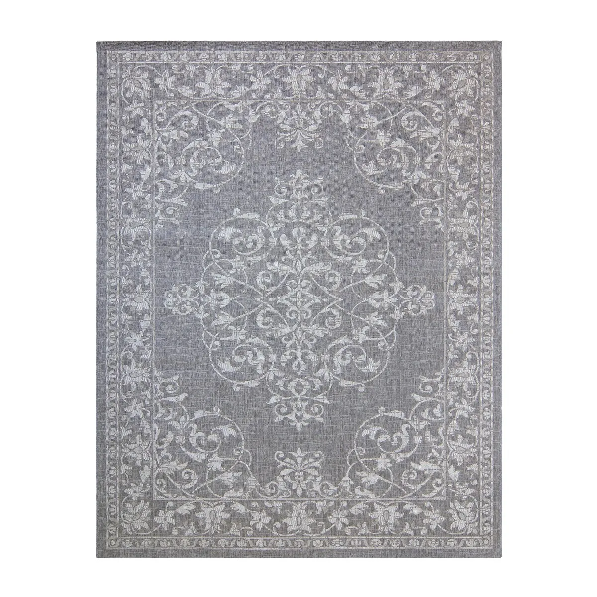Gertmenian Paseo Ryoan Grey Traditional Indoor/ Outdoor Area Rug. 6x9 - 6'6 x 9'6