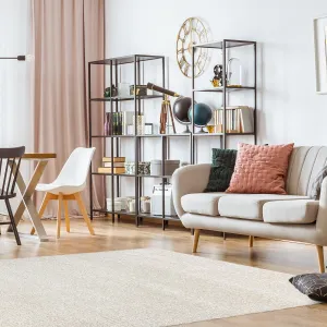 Gertmenian Thayer Solid Modern Ivory Shag Area Rug