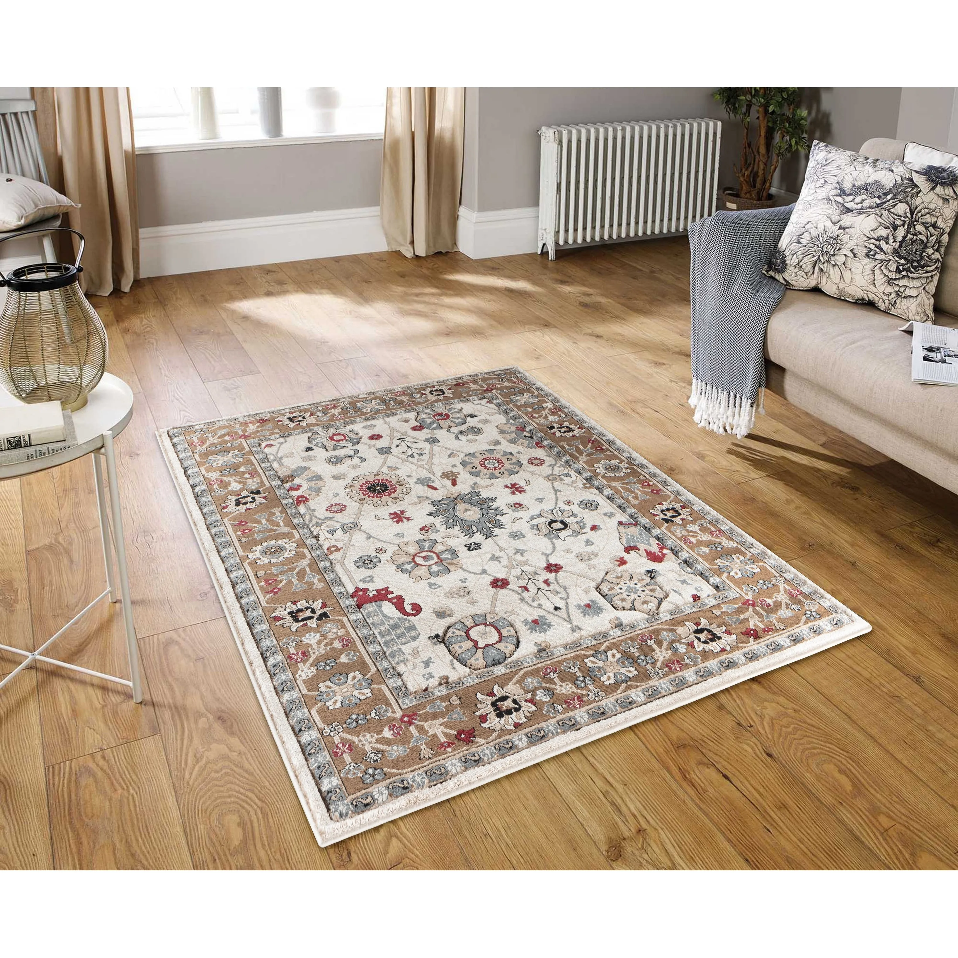 Glamour Collection Floral Area Rug