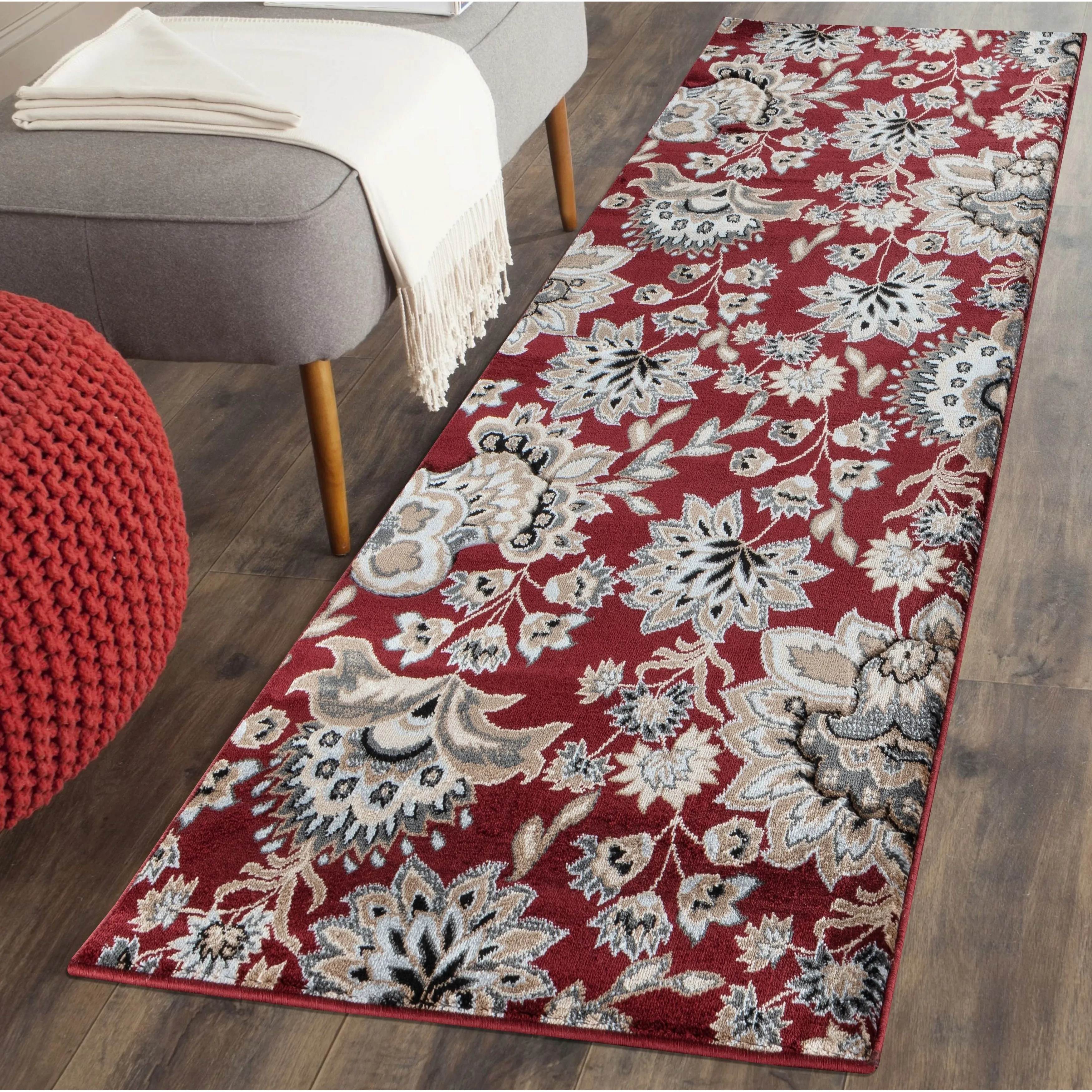 Glamour Collection Floral Area Rug