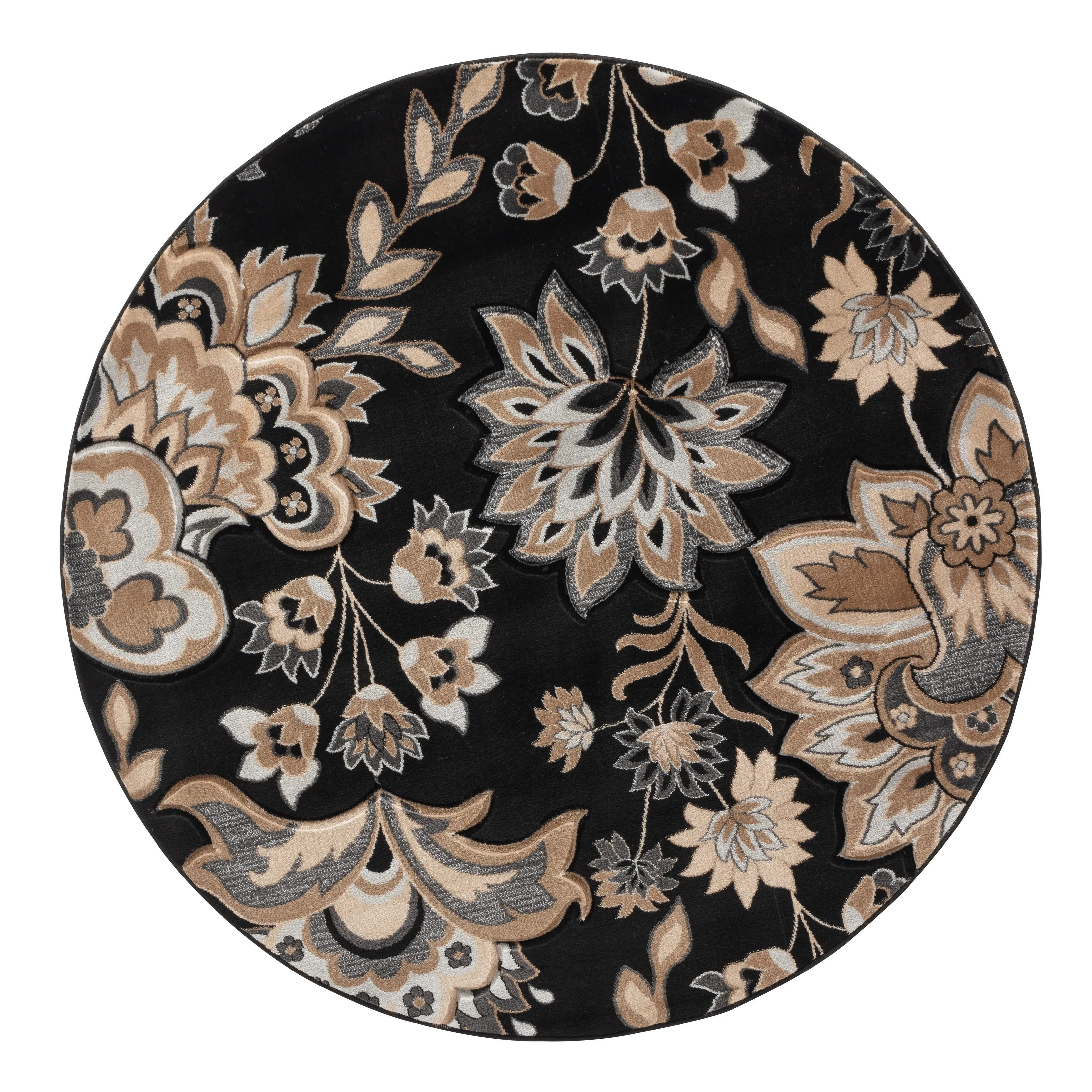 Glamour Collection Floral Area Rug