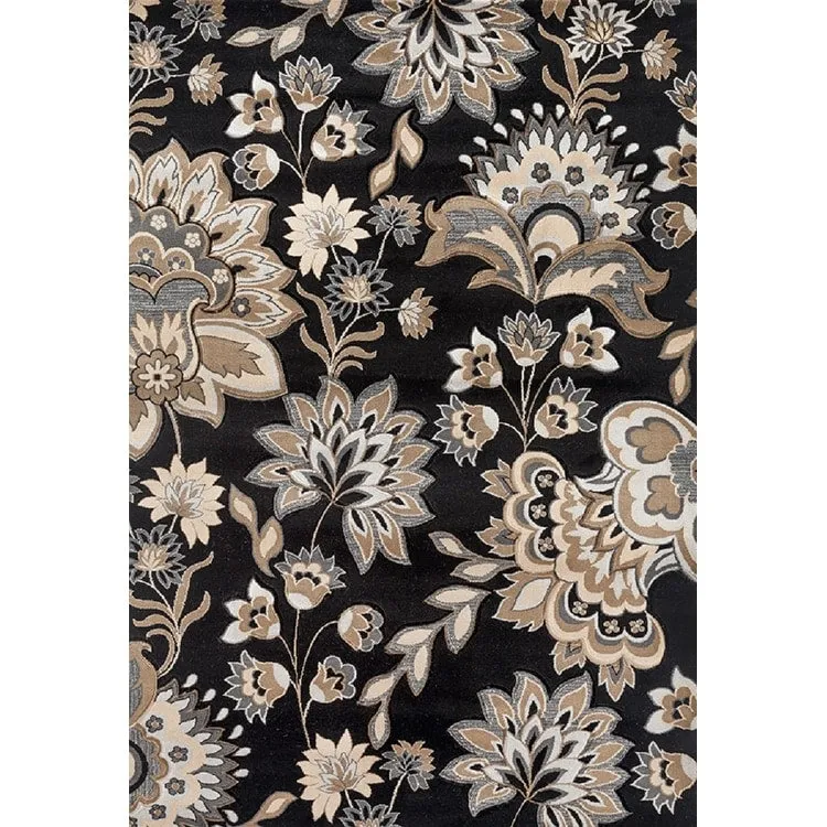 Glamour Collection Floral Area Rug