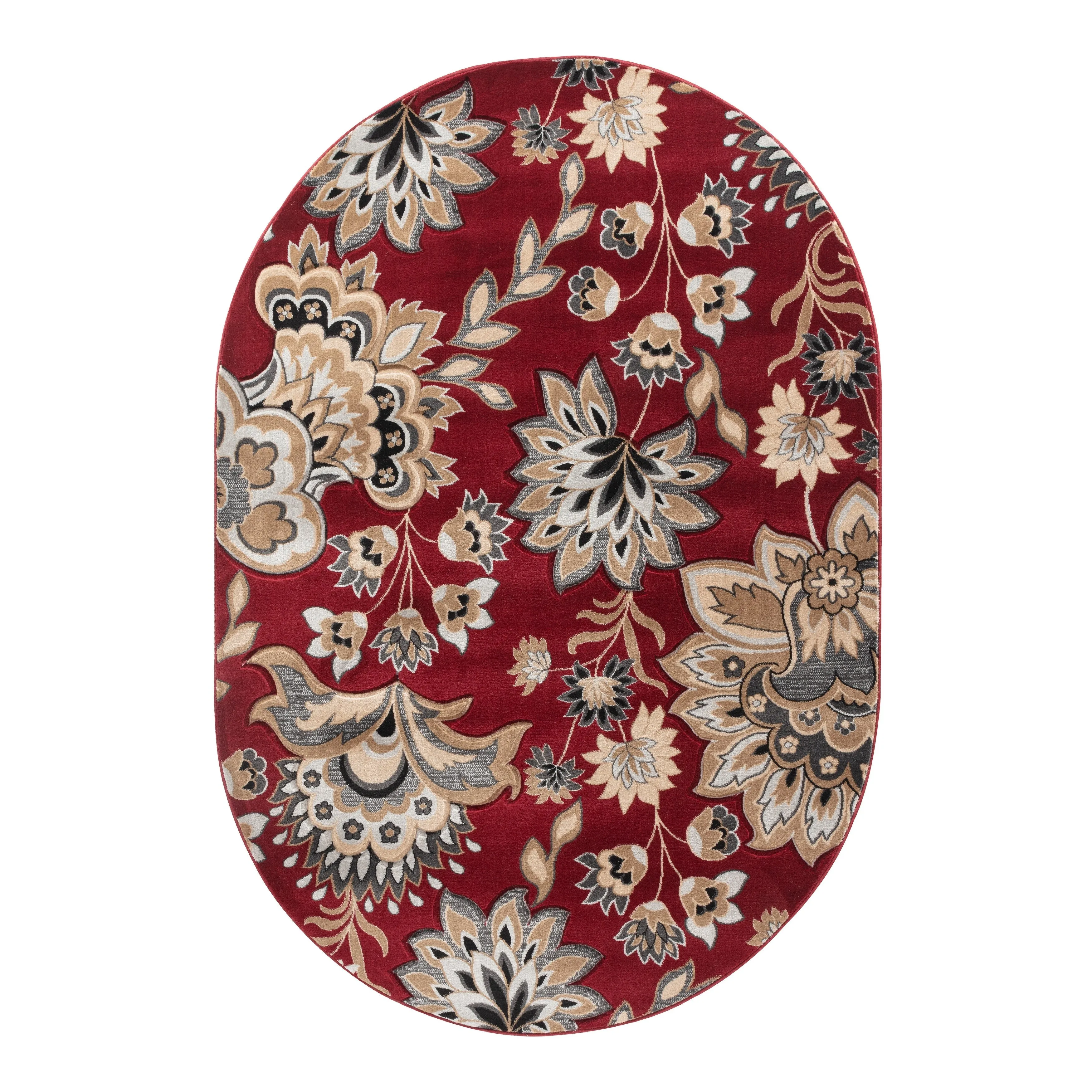 Glamour Collection Floral Area Rug