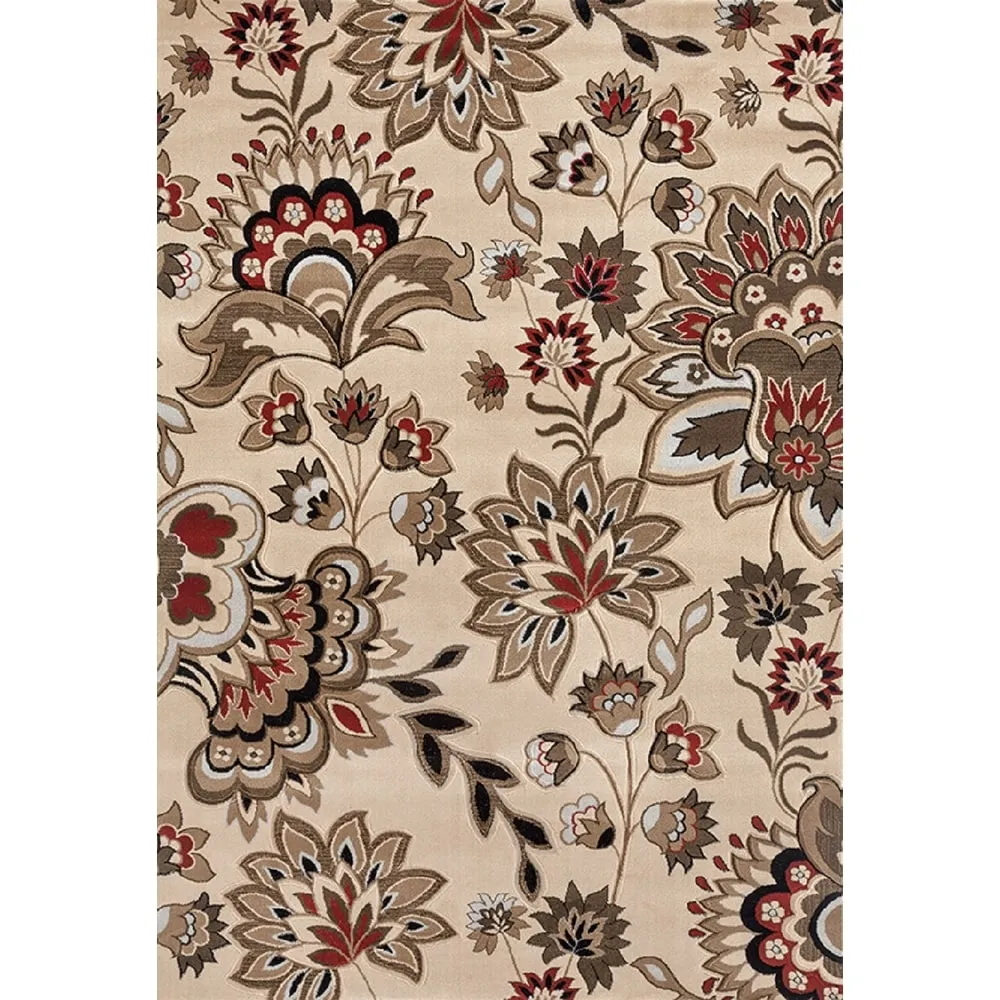 Glamour Collection Floral Area Rug