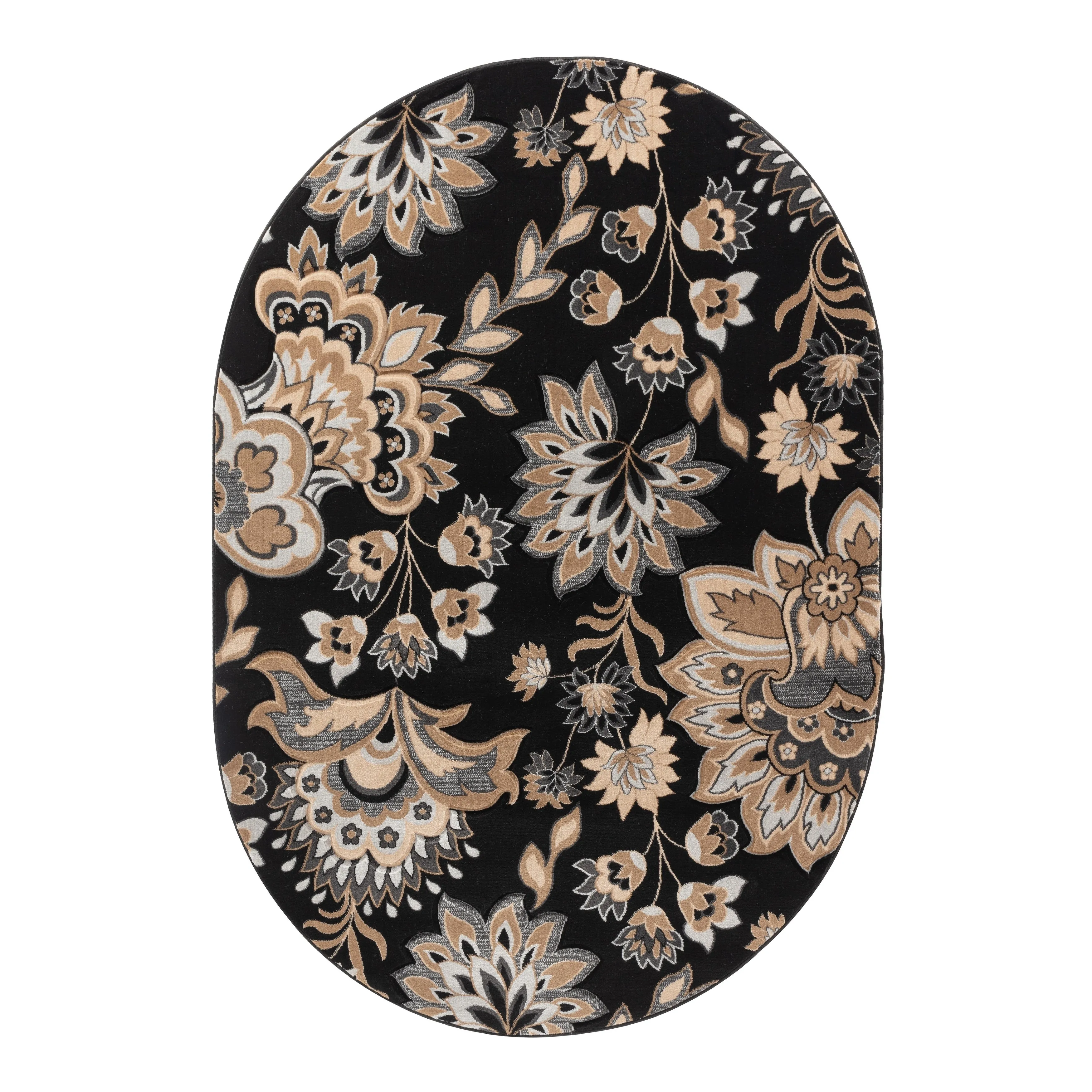 Glamour Collection Floral Area Rug