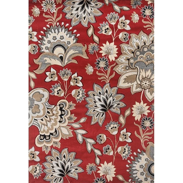 Glamour Collection Floral Area Rug