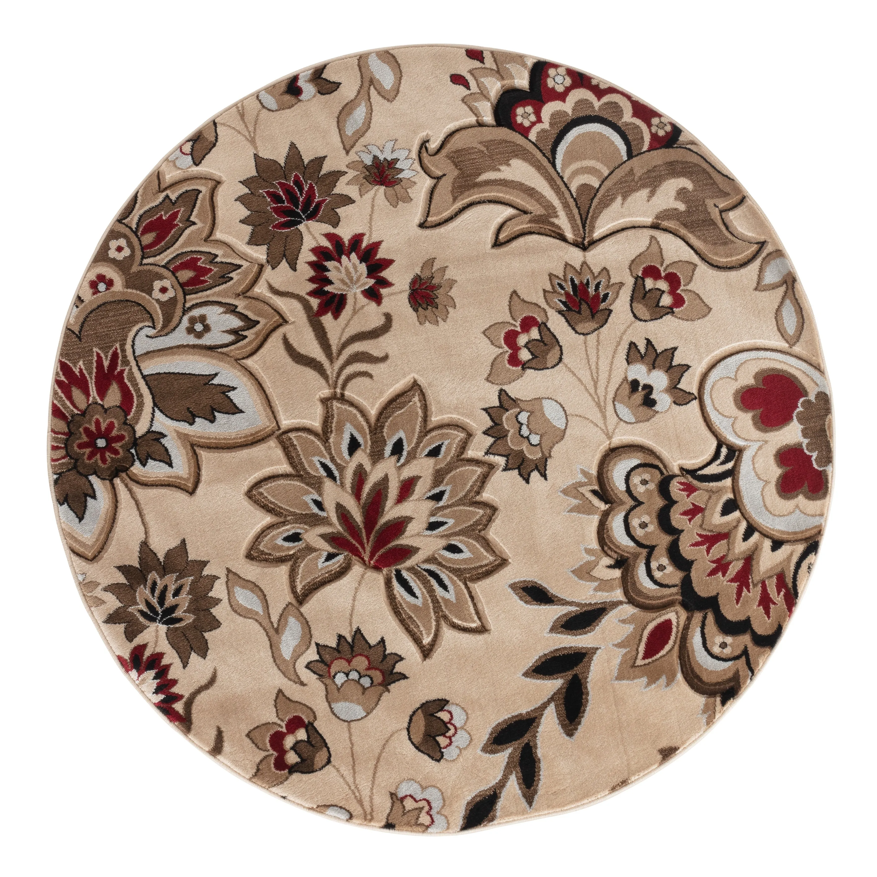 Glamour Collection Floral Area Rug