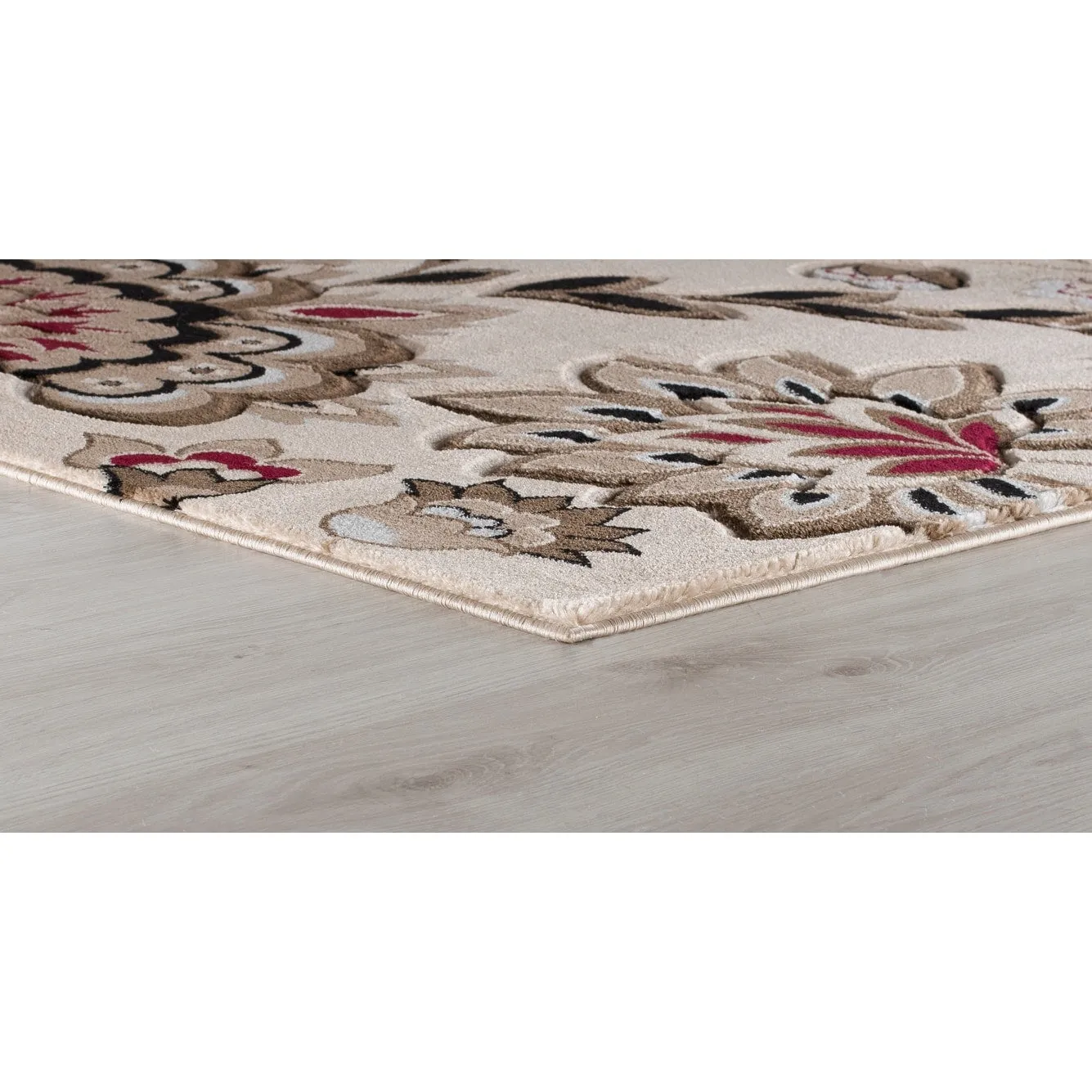 Glamour Collection Floral Area Rug