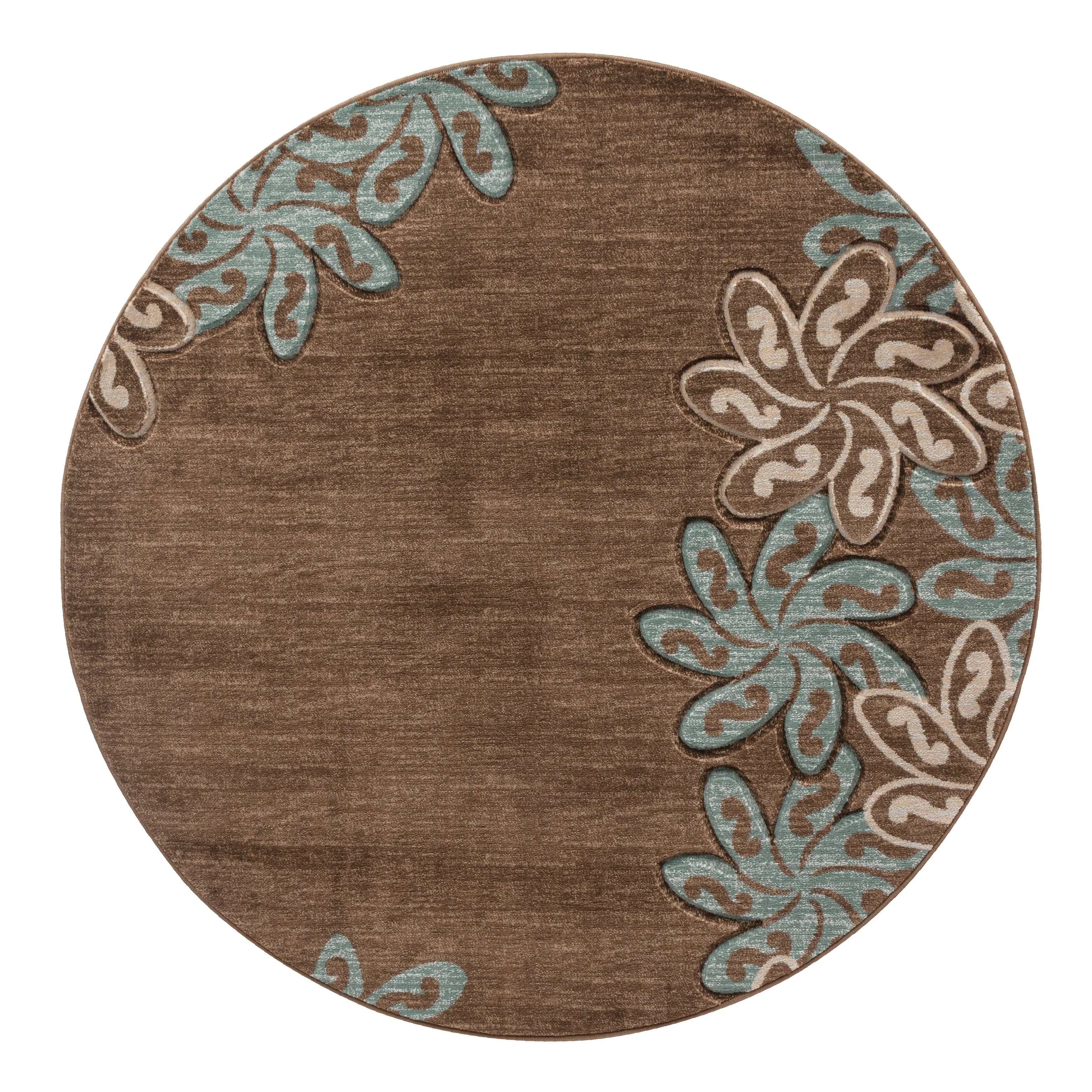 Glamour Collection Floral Polypropylene Area Rug