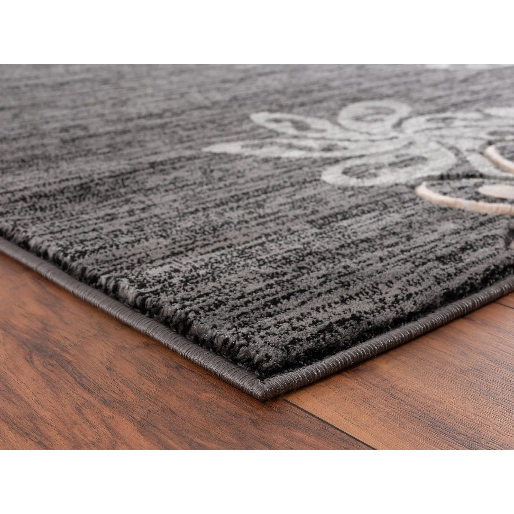 Glamour Collection Floral Polypropylene Area Rug