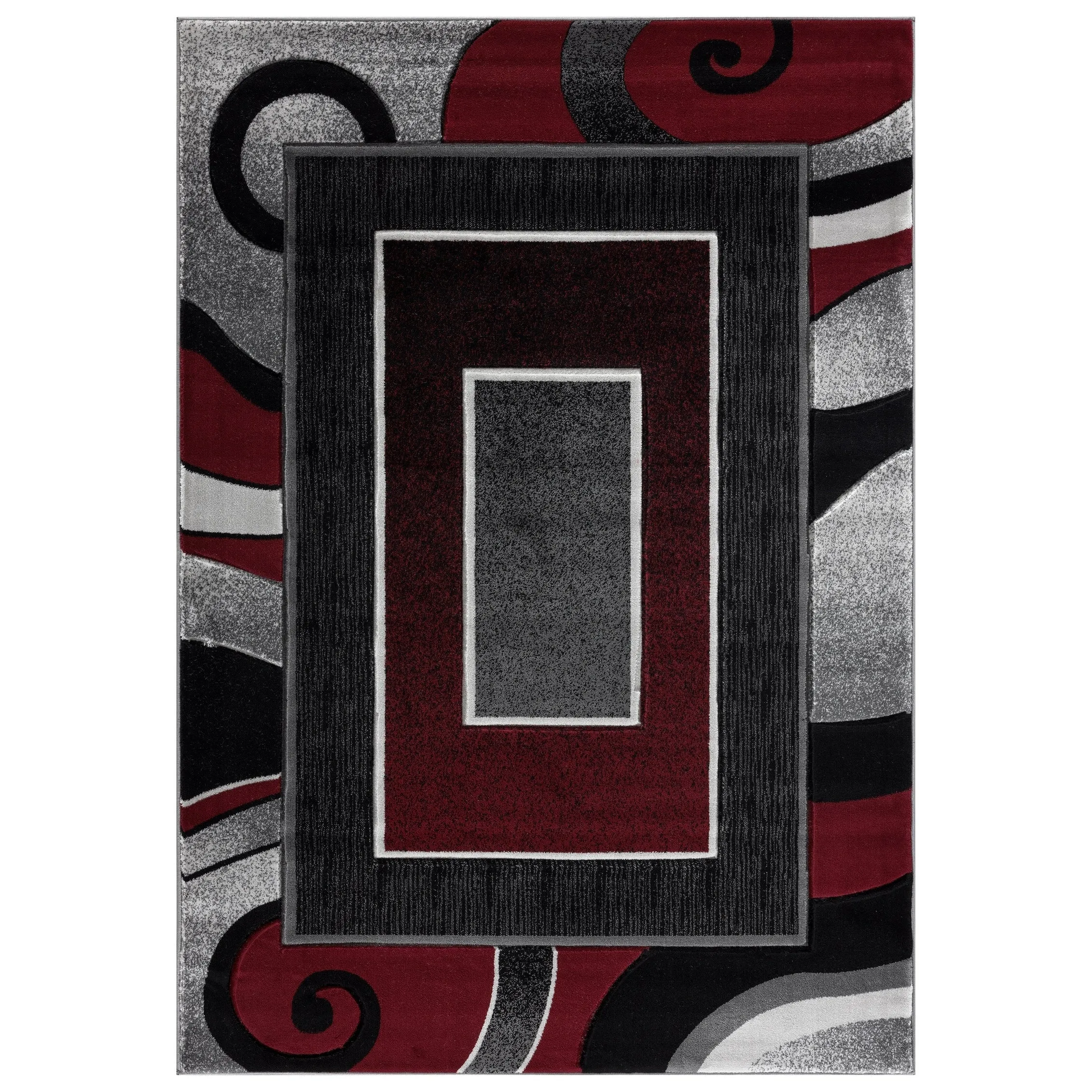 Glamour Collection Floral Polypropylene Area Rug