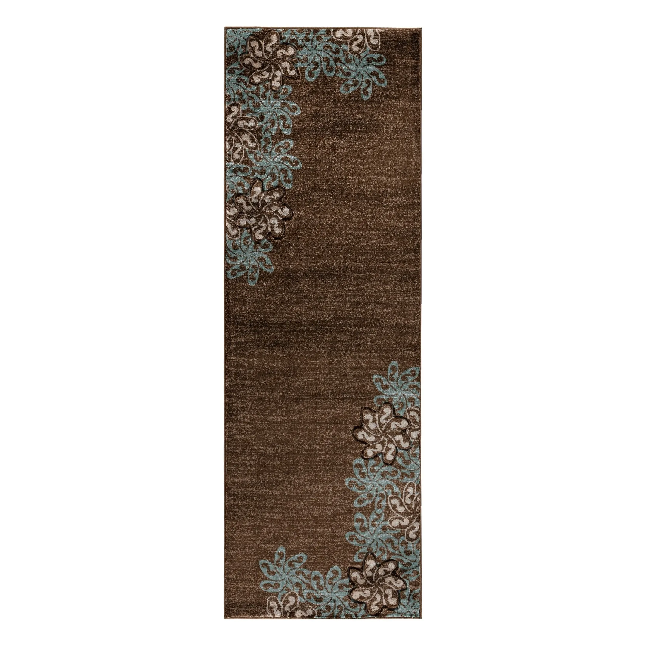 Glamour Collection Floral Polypropylene Area Rug