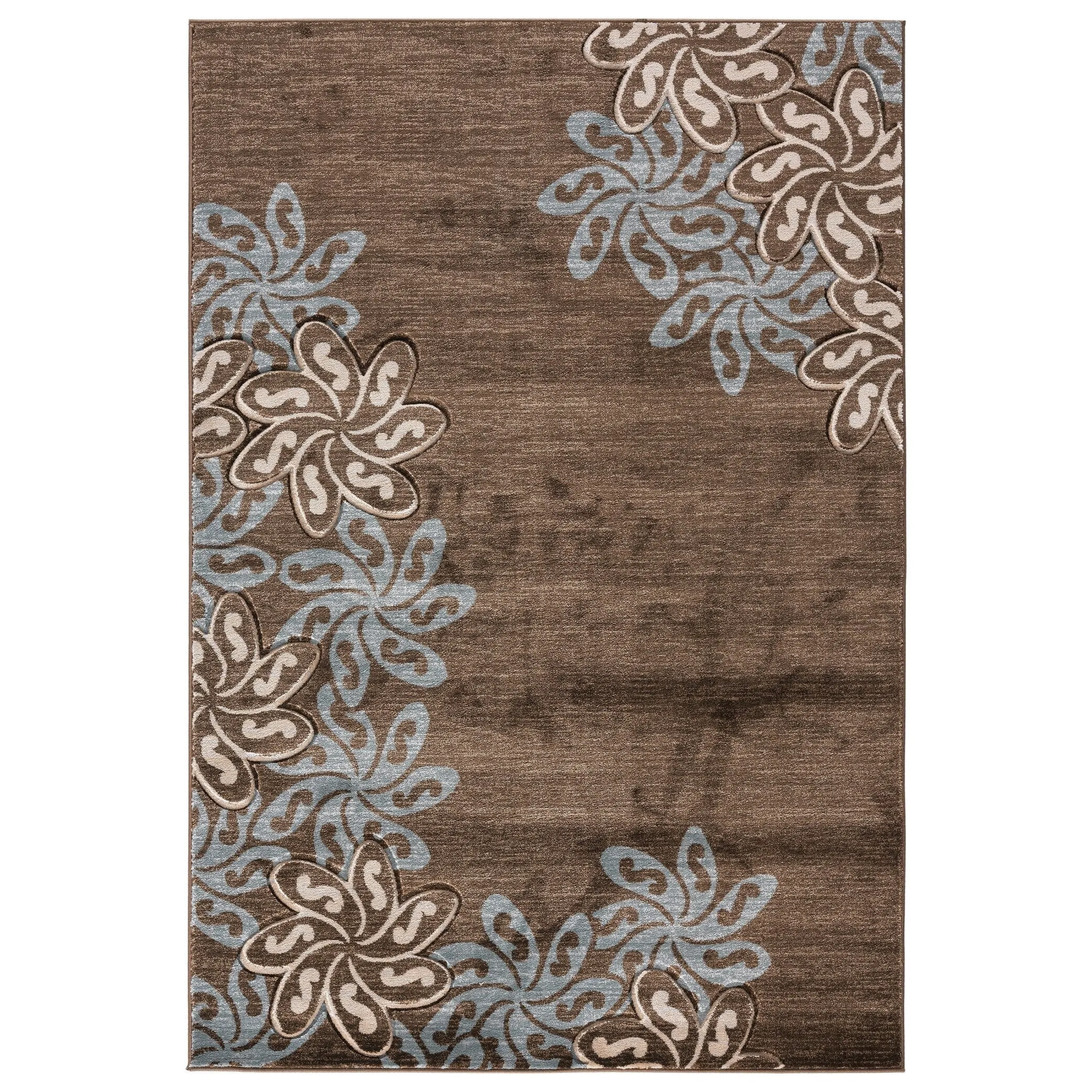 Glamour Collection Floral Polypropylene Area Rug