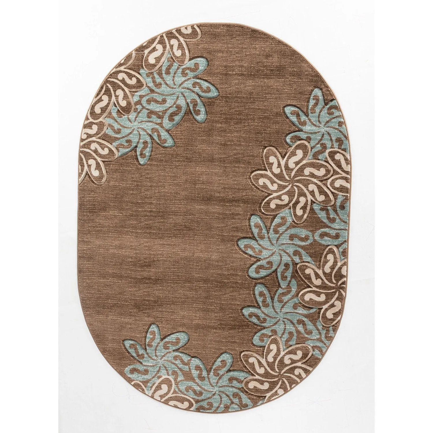 Glamour Collection Floral Polypropylene Area Rug