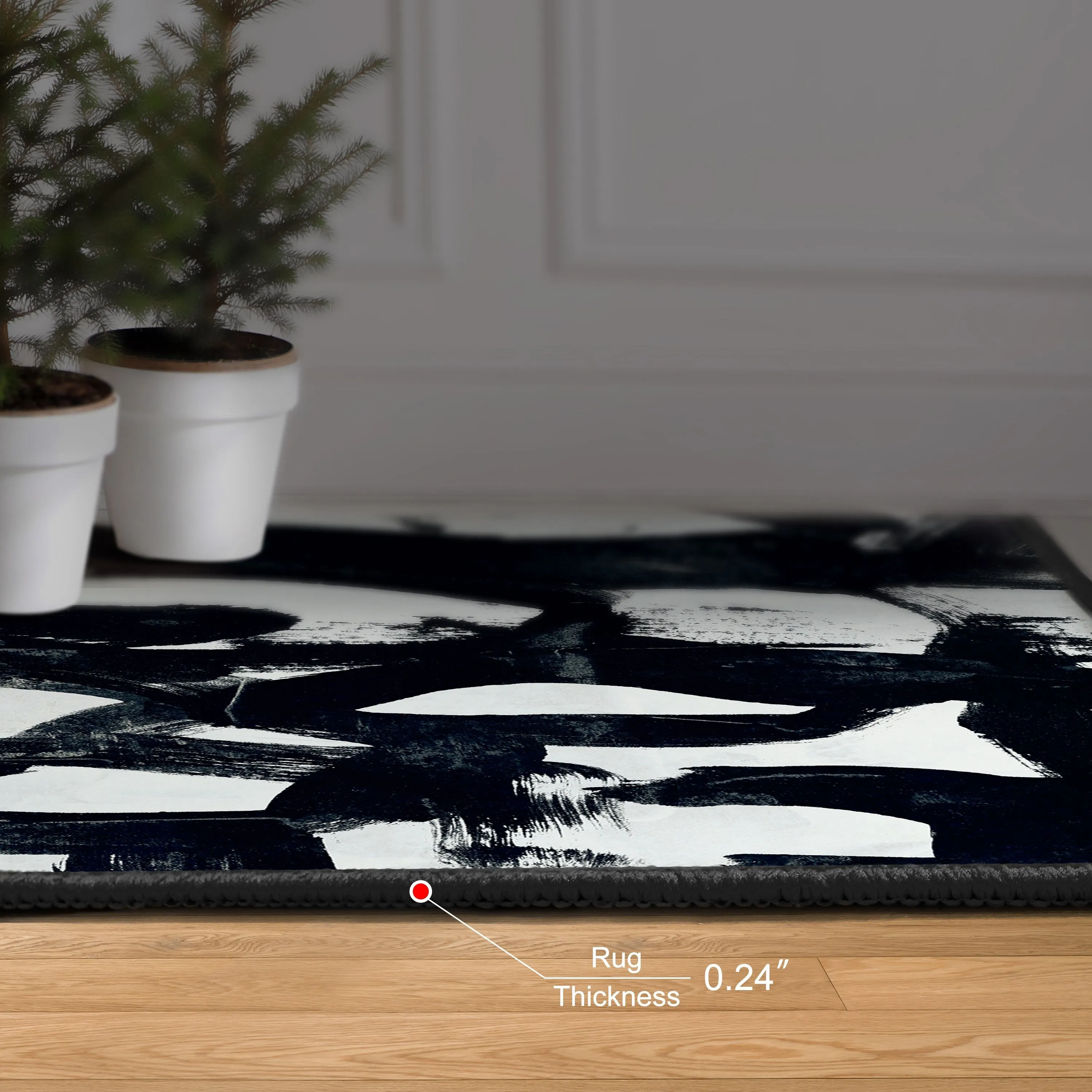 Graffiti Tangle I Abstract Washable Art Area Rug size 5'x8'. Power-loomed. Non Slip Rug. Soft Rug for Living Room.Bedroom.Office