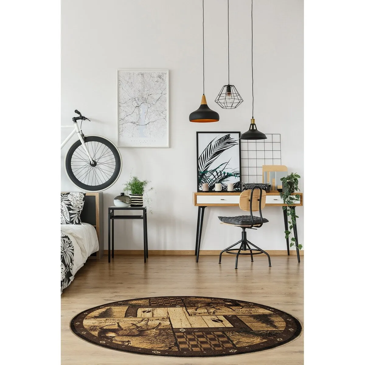 Great American Distributors - Machine Washable - Deer Animal Print Forest Theme Area Rug - 2'2x5'3 Runner