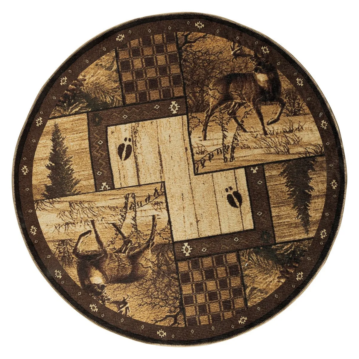 Great American Distributors - Machine Washable - Deer Animal Print Forest Theme Area Rug - 2'2x5'3 Runner