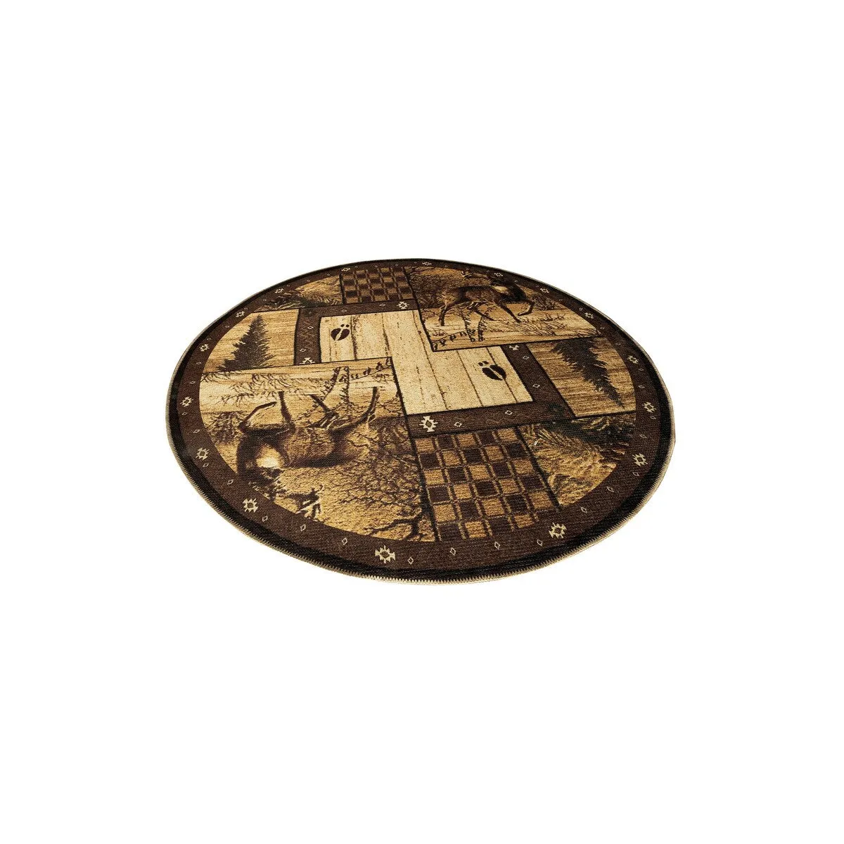 Great American Distributors - Machine Washable - Deer Animal Print Forest Theme Area Rug - 2'2x5'3 Runner