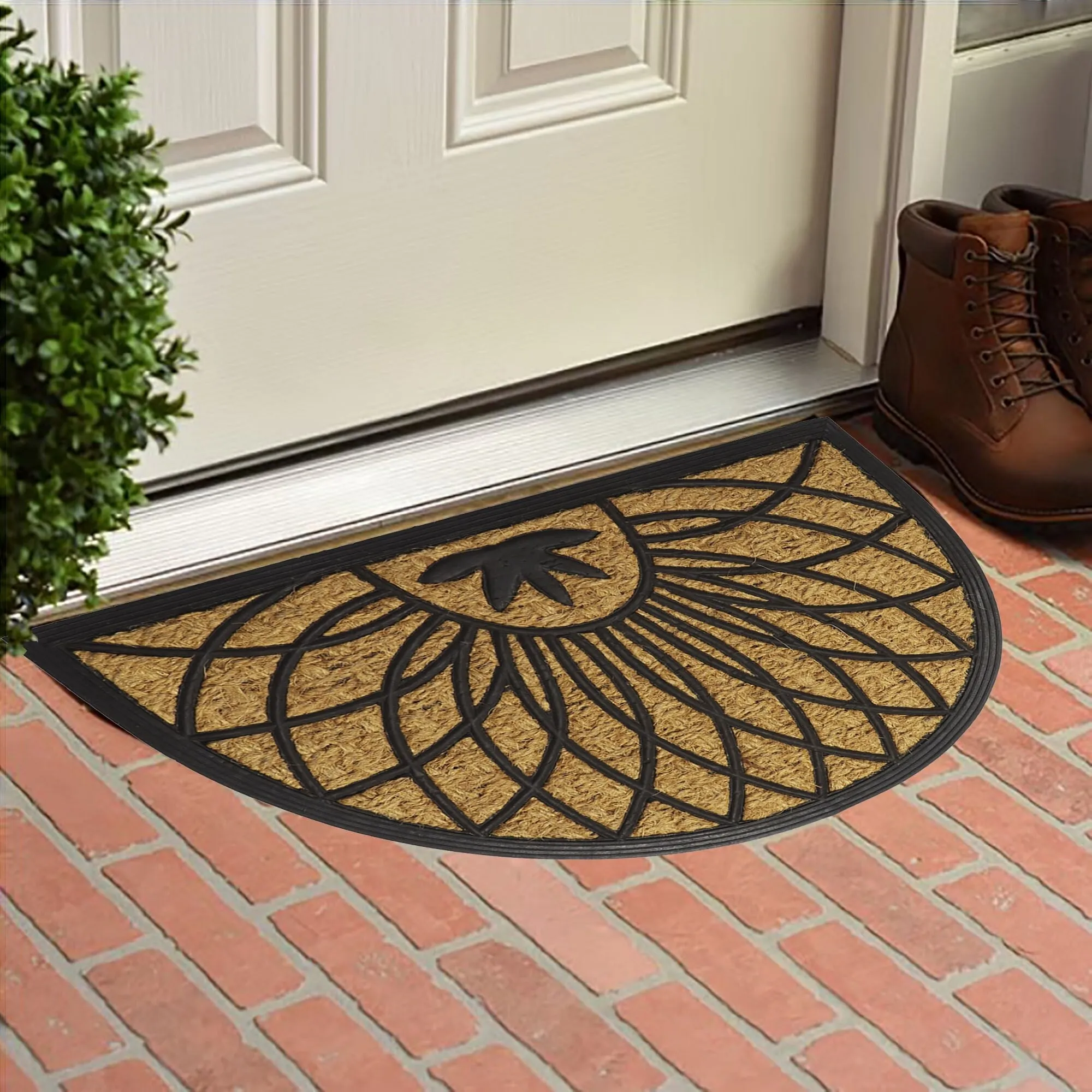 Half Circle Door Mat 24x16 Inch - 16 W x 24 L x 1/4 H