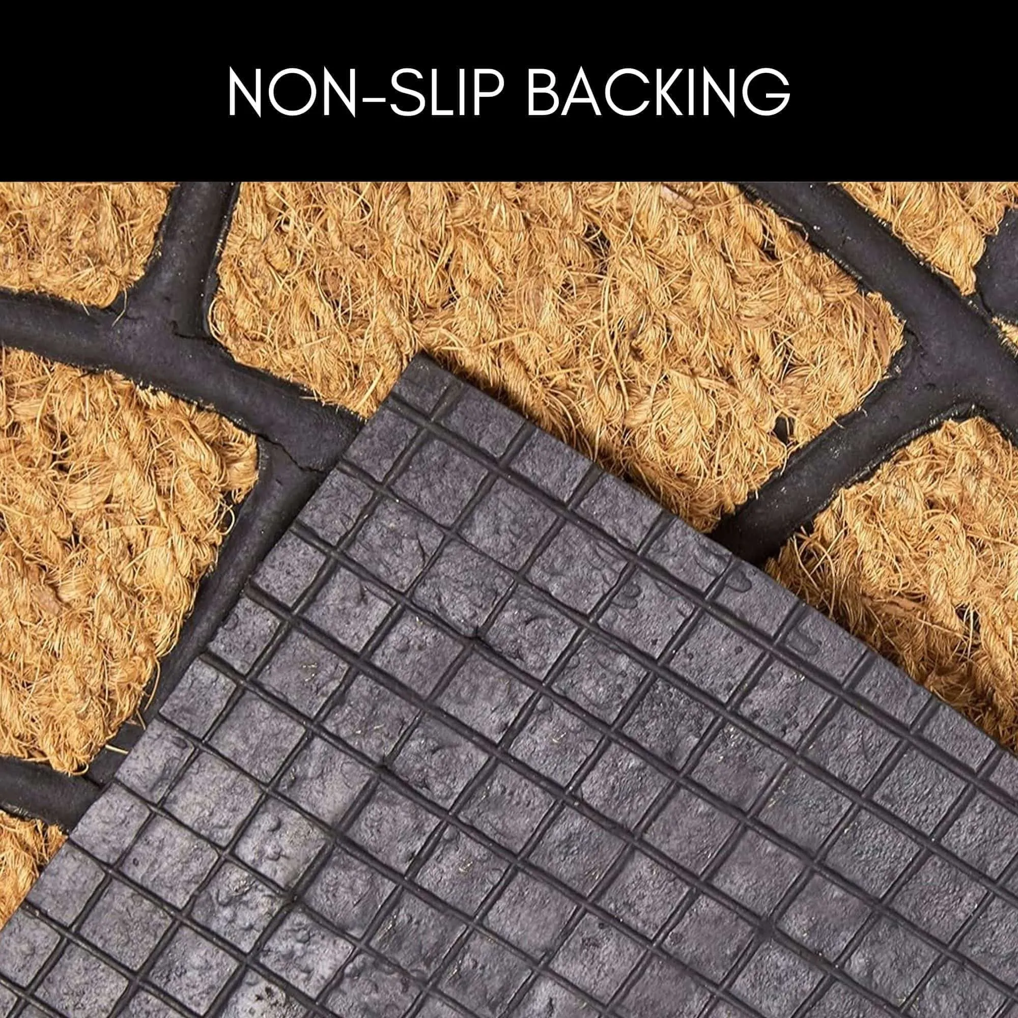 Half Circle Door Mat 24x16 Inch - 16 W x 24 L x 1/4 H