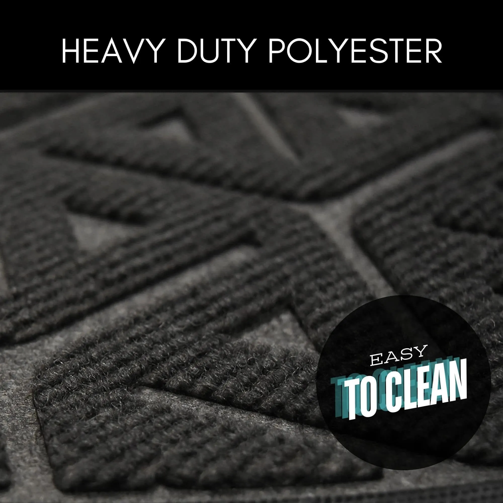 Half-Round Door Mat Heavy Duty Non-Slip Low Profile 30x18 In