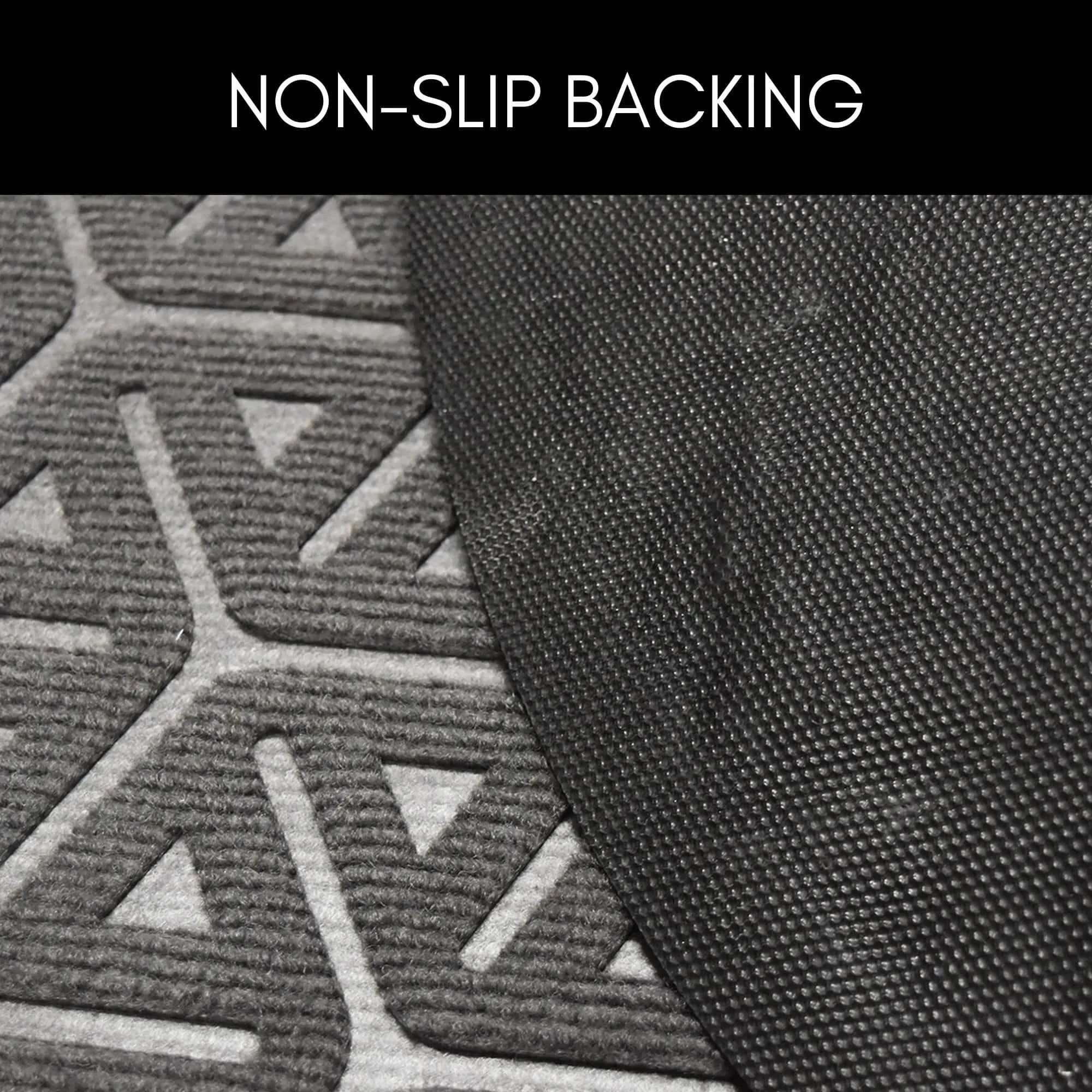 Half-Round Door Mat Heavy Duty Non-Slip Low Profile 30x18 In