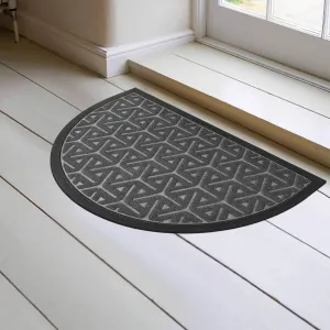 Half-Round Door Mat Heavy Duty Non-Slip Low Profile 30x18 In