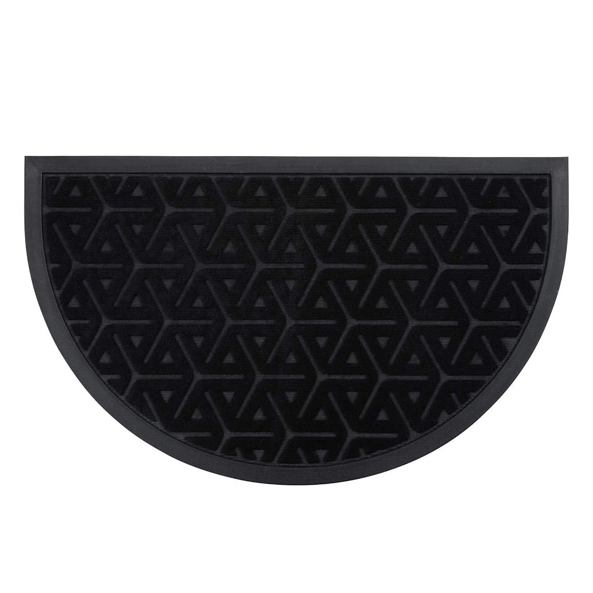 Half-Round Door Mat Heavy Duty Non-Slip Low Profile 30x18 In