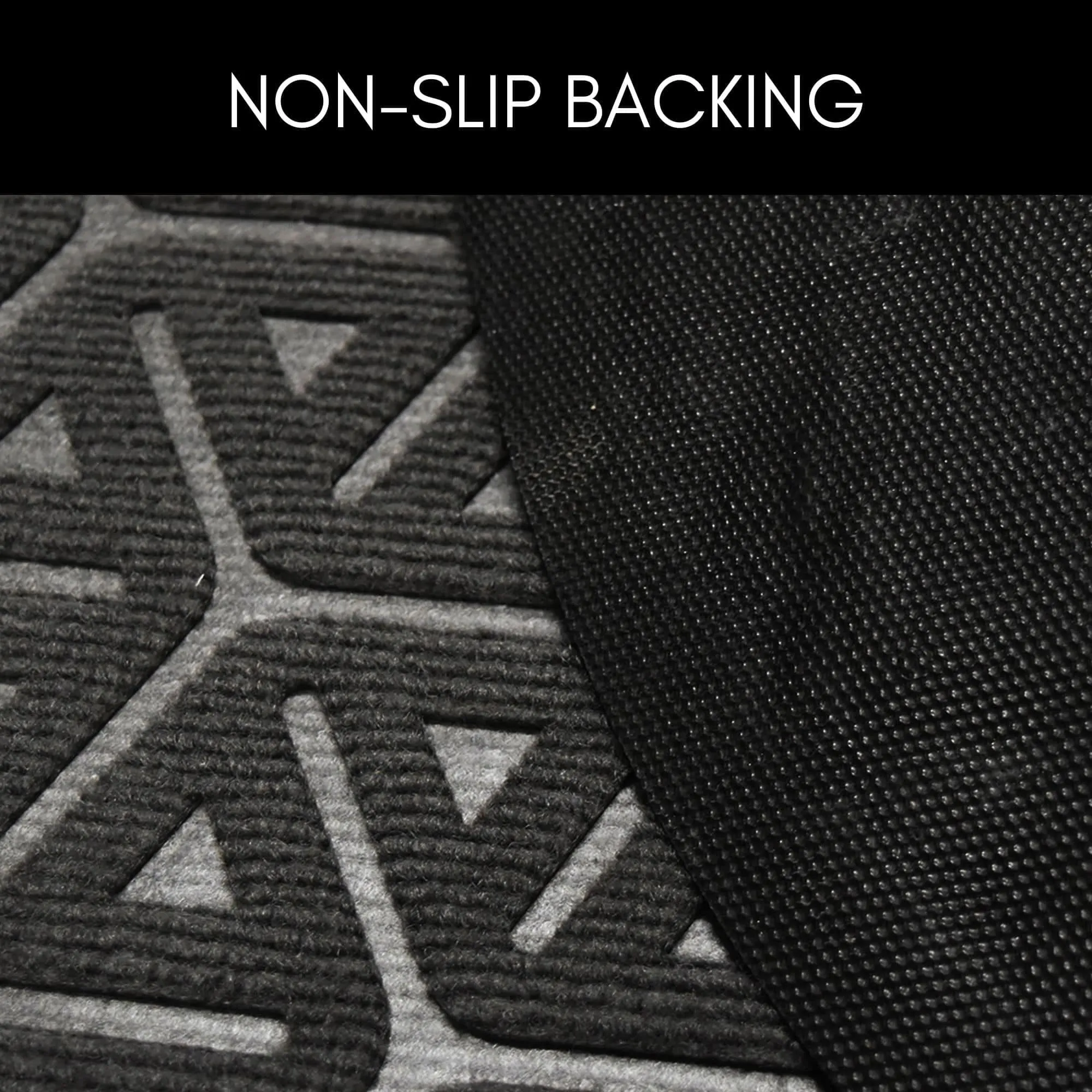 Half-Round Door Mat Heavy Duty Non-Slip Low Profile 30x18 In