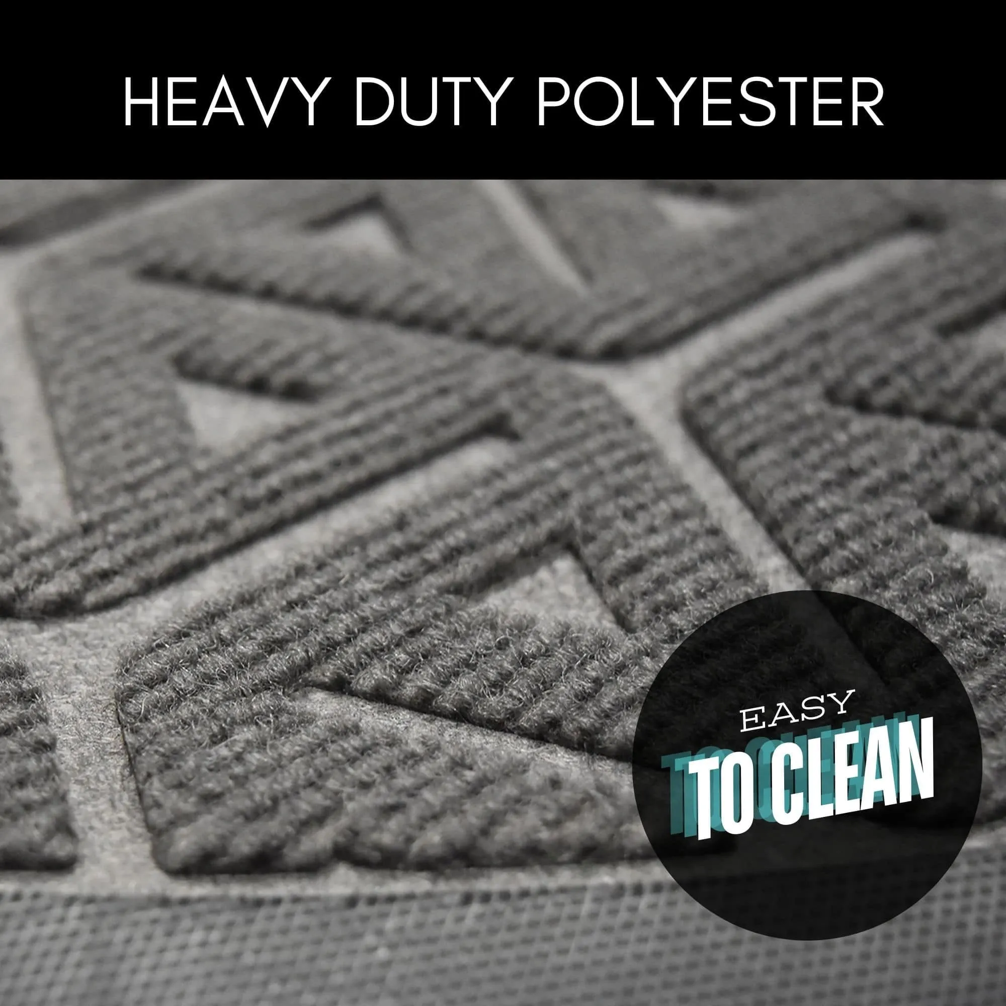 Half-Round Door Mat Heavy Duty Non-Slip Low Profile 30x18 In