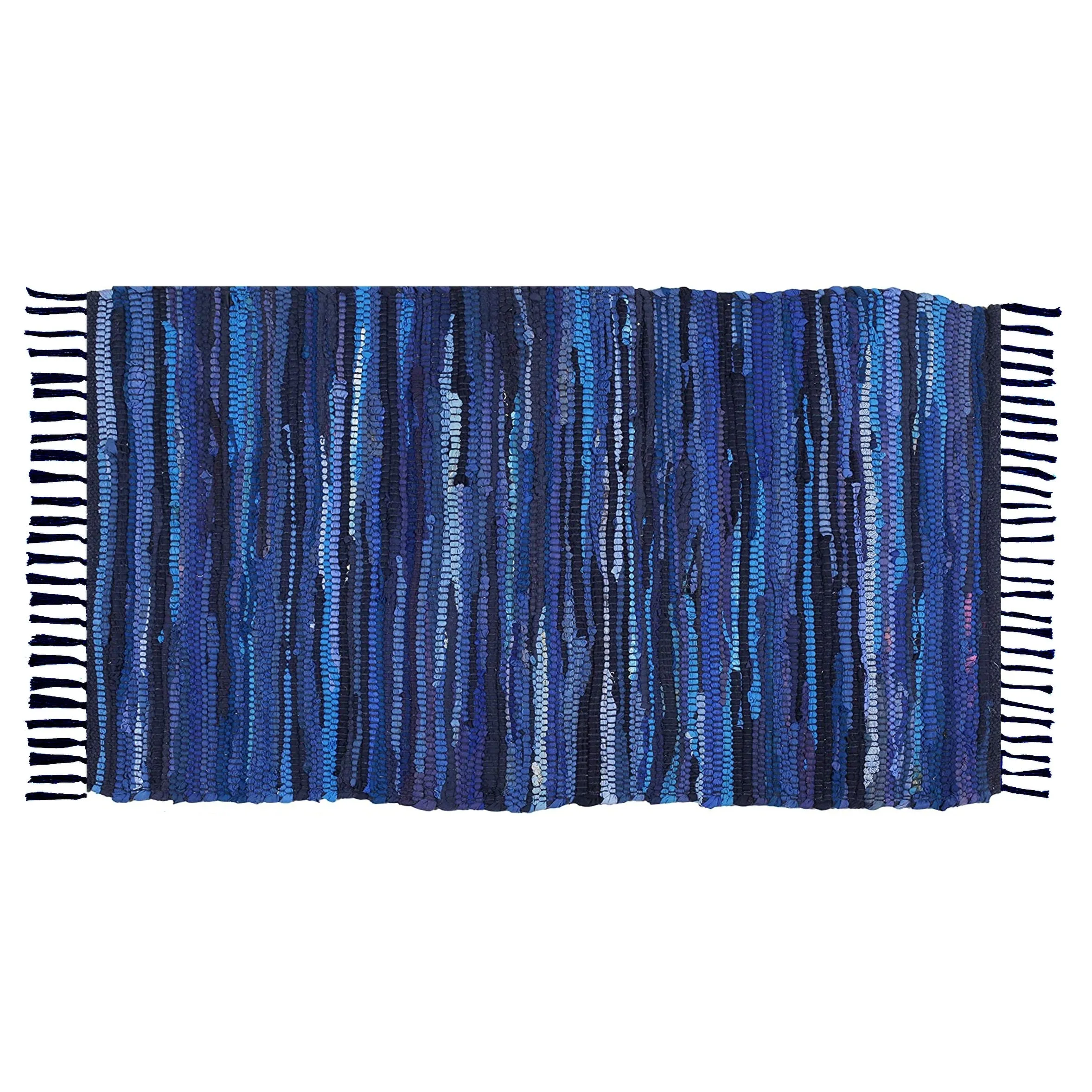 Hand-Knotted Colorful Cotton Indoor Outdoor Area Rug 3'X5' | 36''x60'' Washable Reversible with Tassels