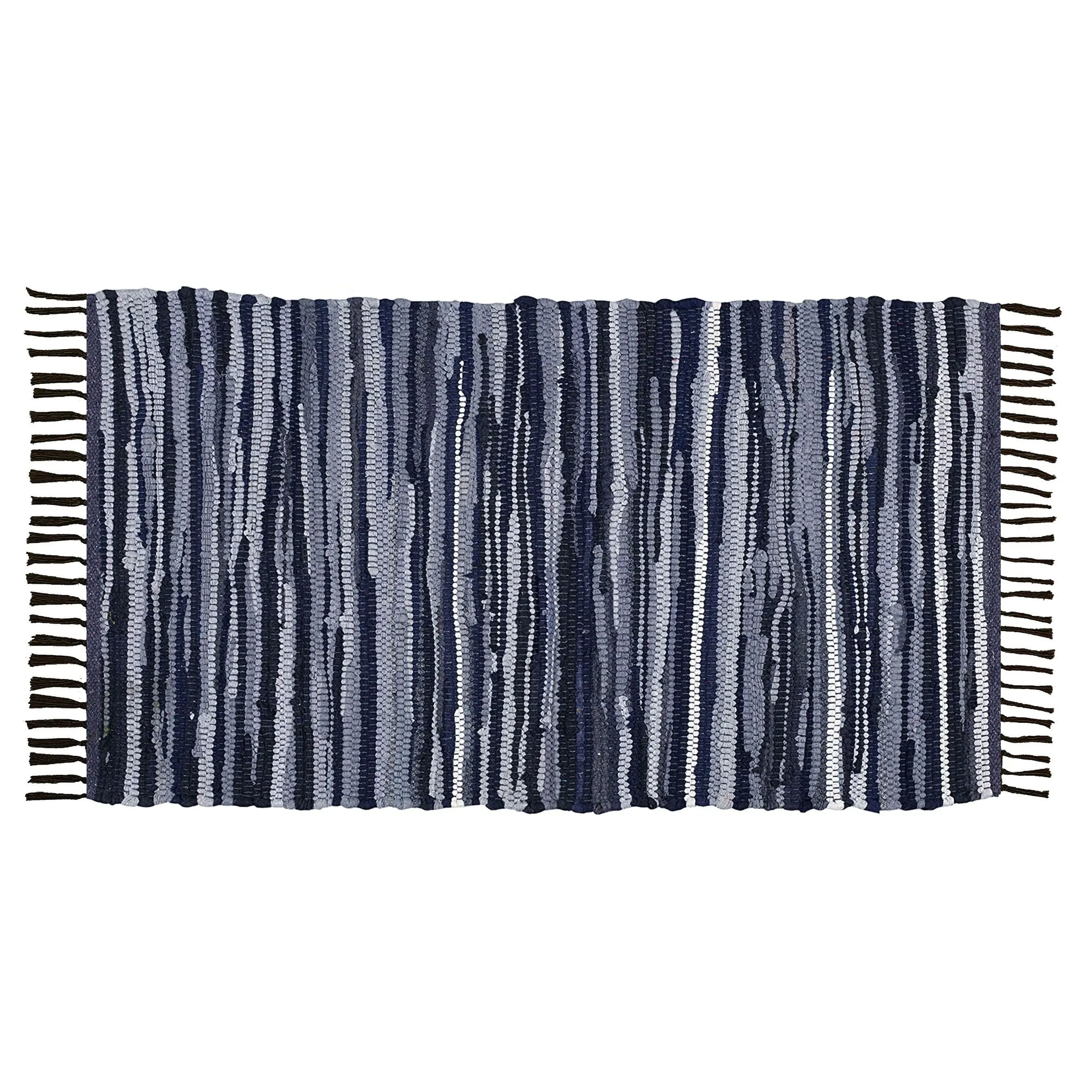 Hand-Knotted Colorful Cotton Indoor Outdoor Area Rug 3'X5' | 36''x60'' Washable Reversible with Tassels