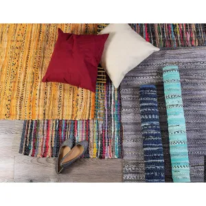 Hand-Knotted Colorful Cotton Indoor Outdoor Area Rug 3'X5' | 36''x60'' Washable Reversible with Tassels