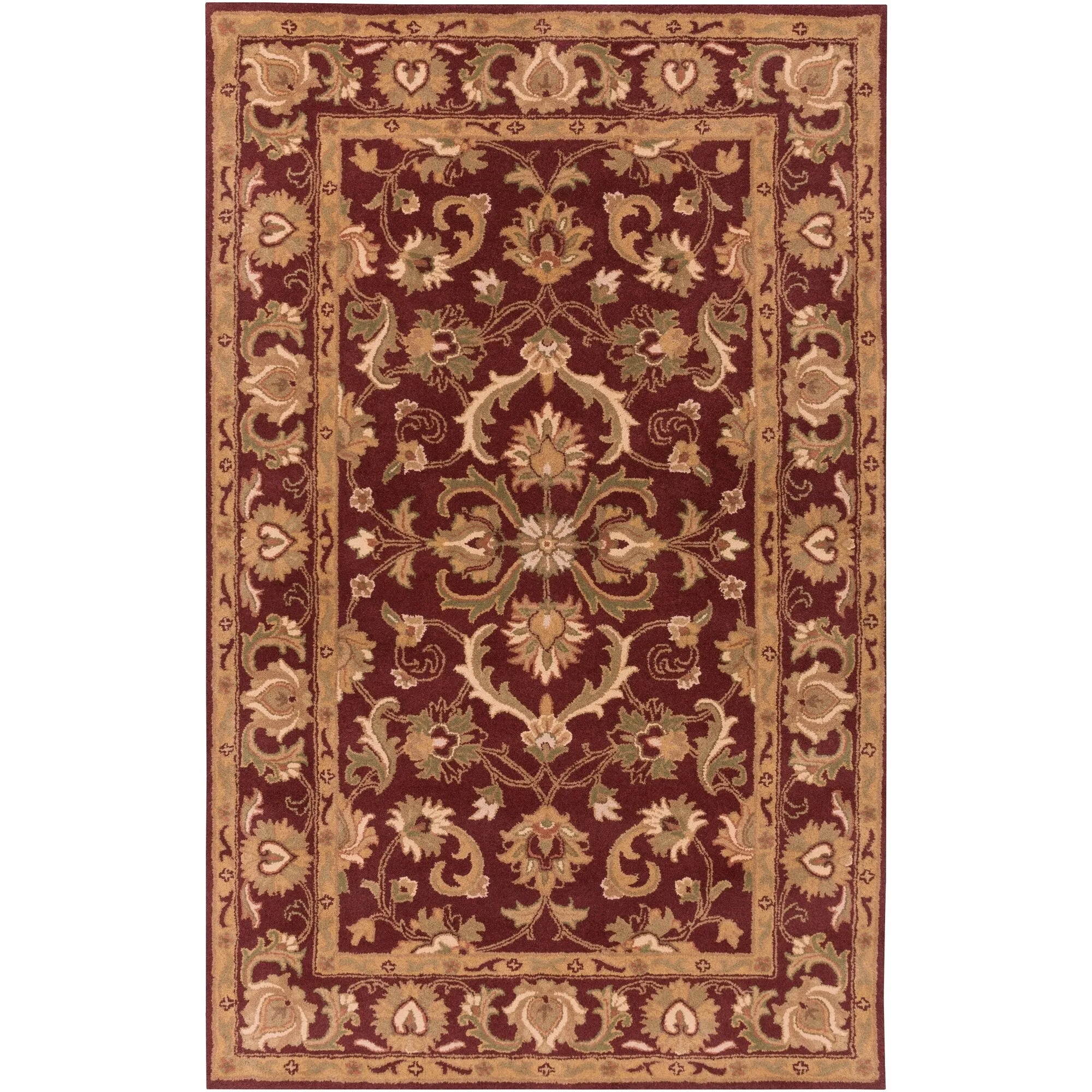 Hand-Tufted Cade Traditonal Bordered Wool Rug