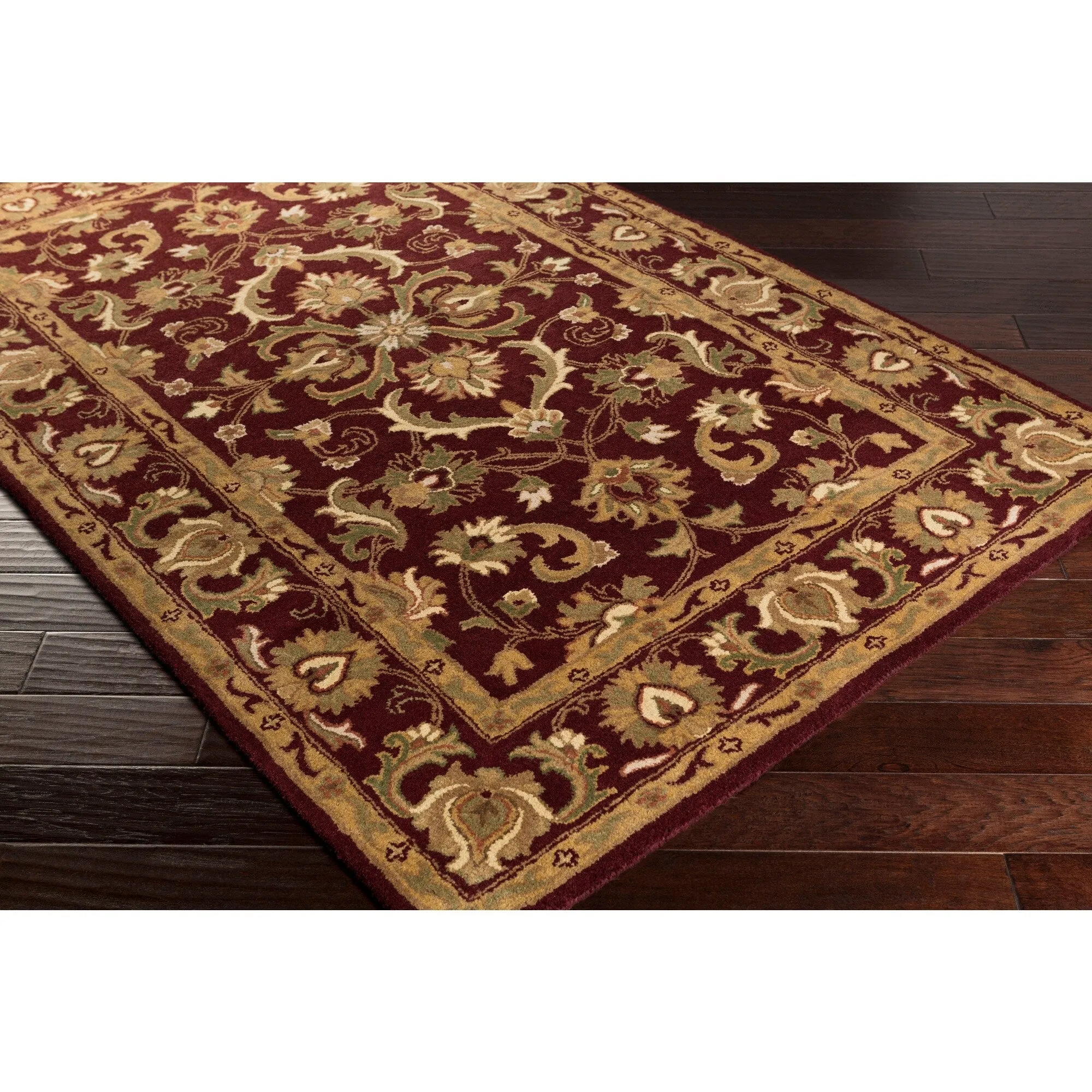 Hand-Tufted Cade Traditonal Bordered Wool Rug