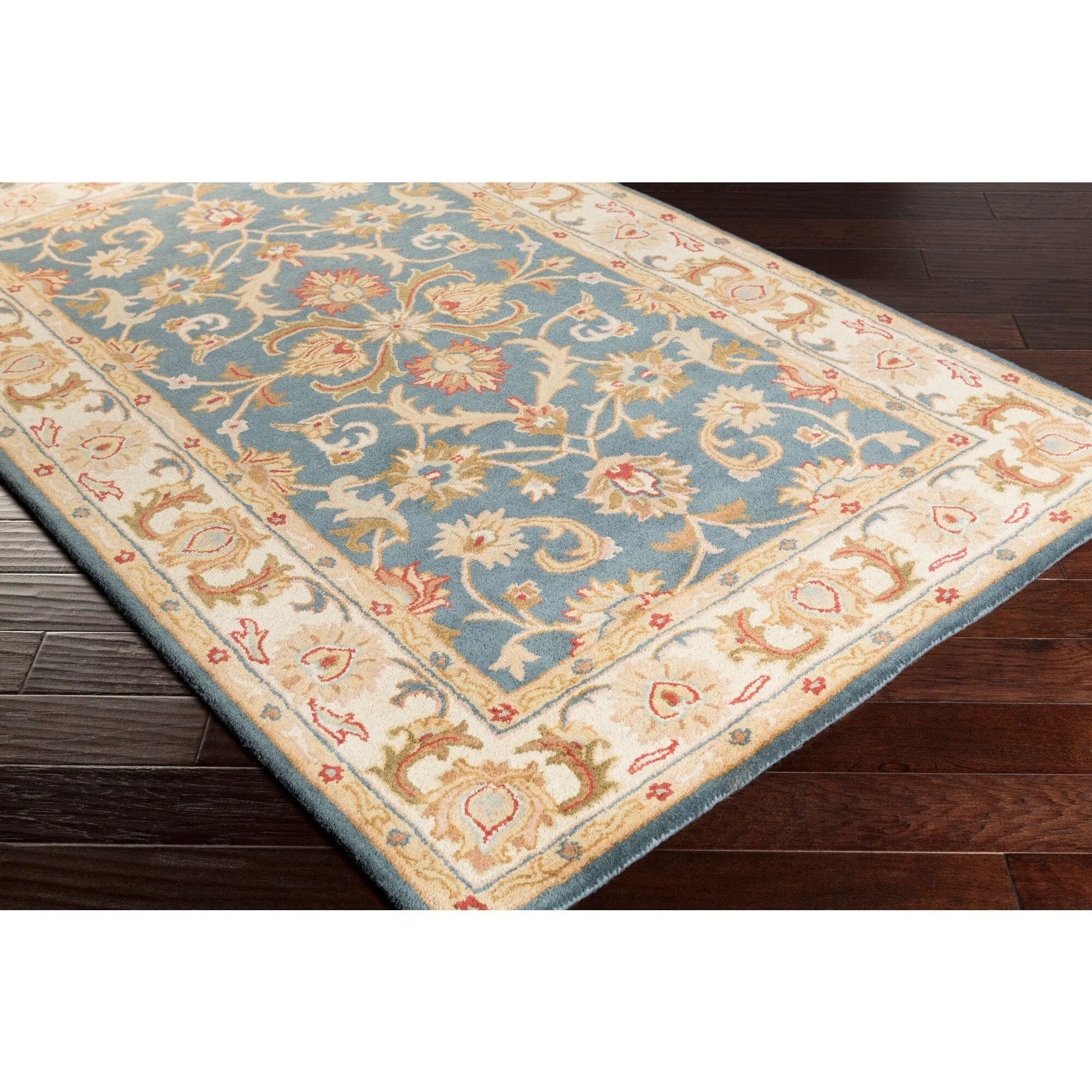 Hand-Tufted Cade Traditonal Bordered Wool Rug