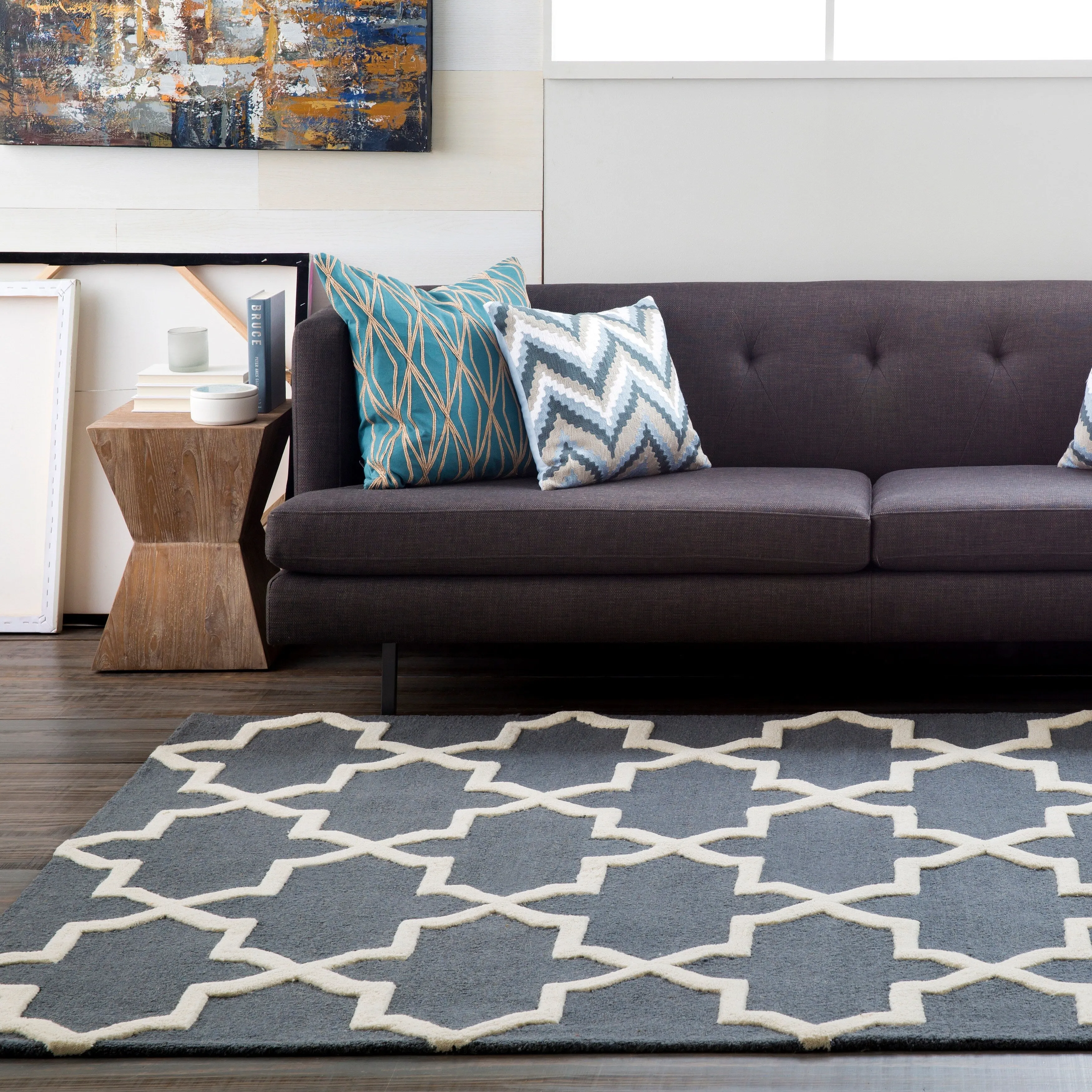 Hand-Tufted Cindy Moroccan Tiled Wool Rug