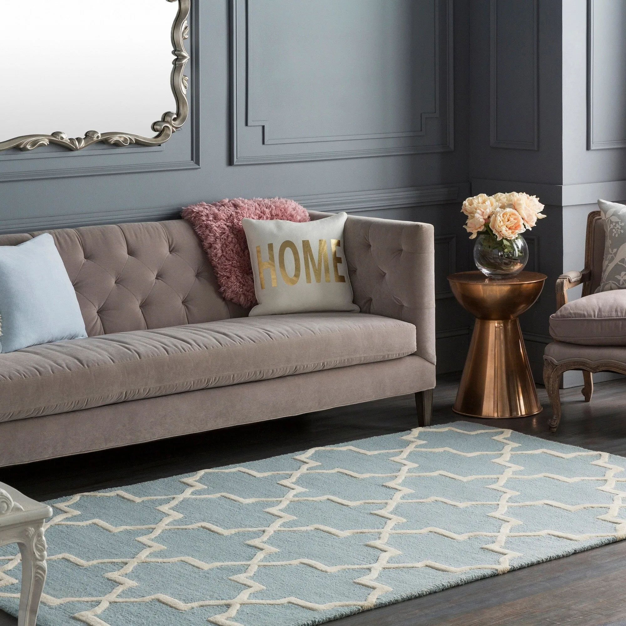 Hand-Tufted Cindy Moroccan Tiled Wool Rug