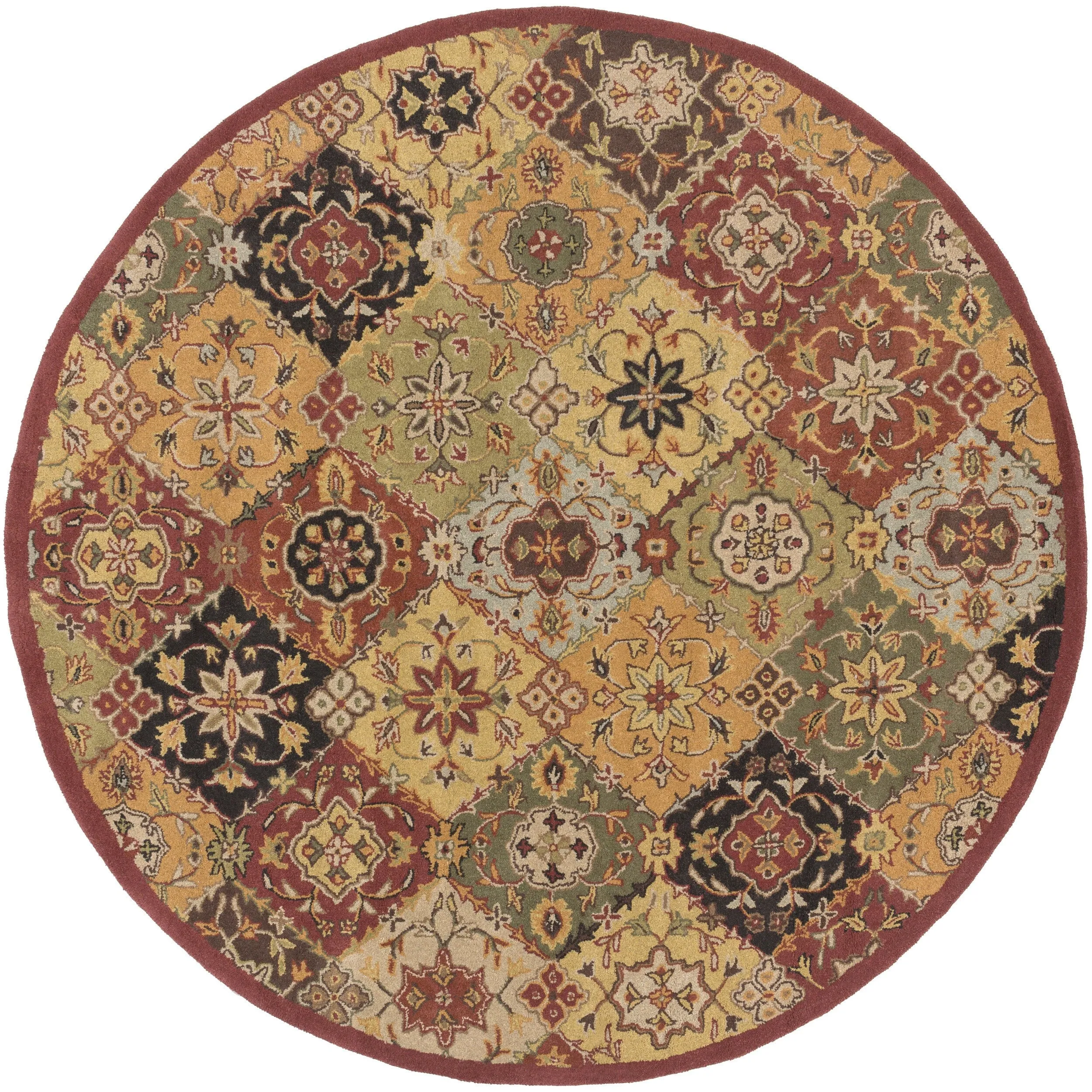 Hand-Tufted Thelma Traditional Border Rug - 6' Round