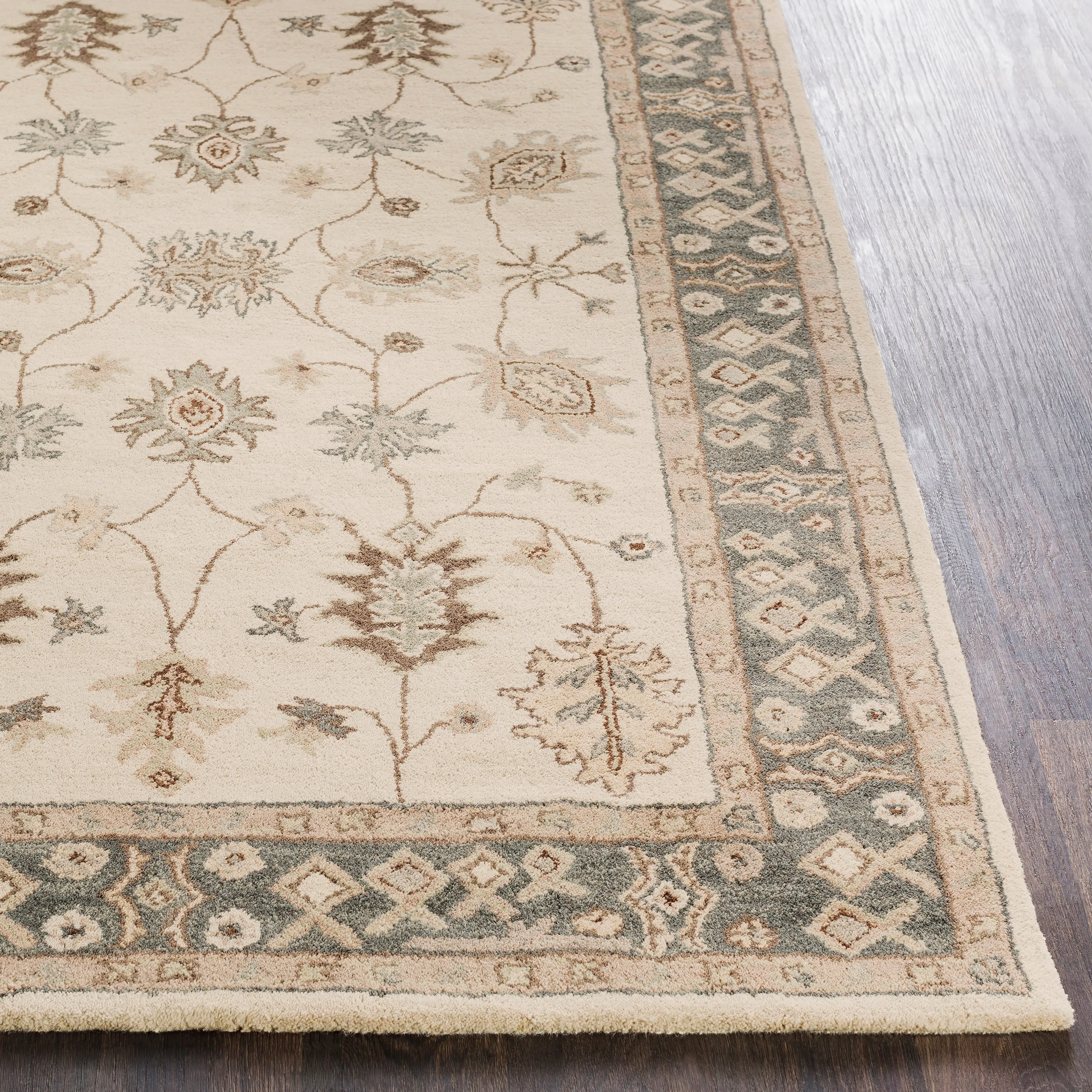 Hand-Tufted Tring Border Wool Rug (3' x 5') - 3' x 5'