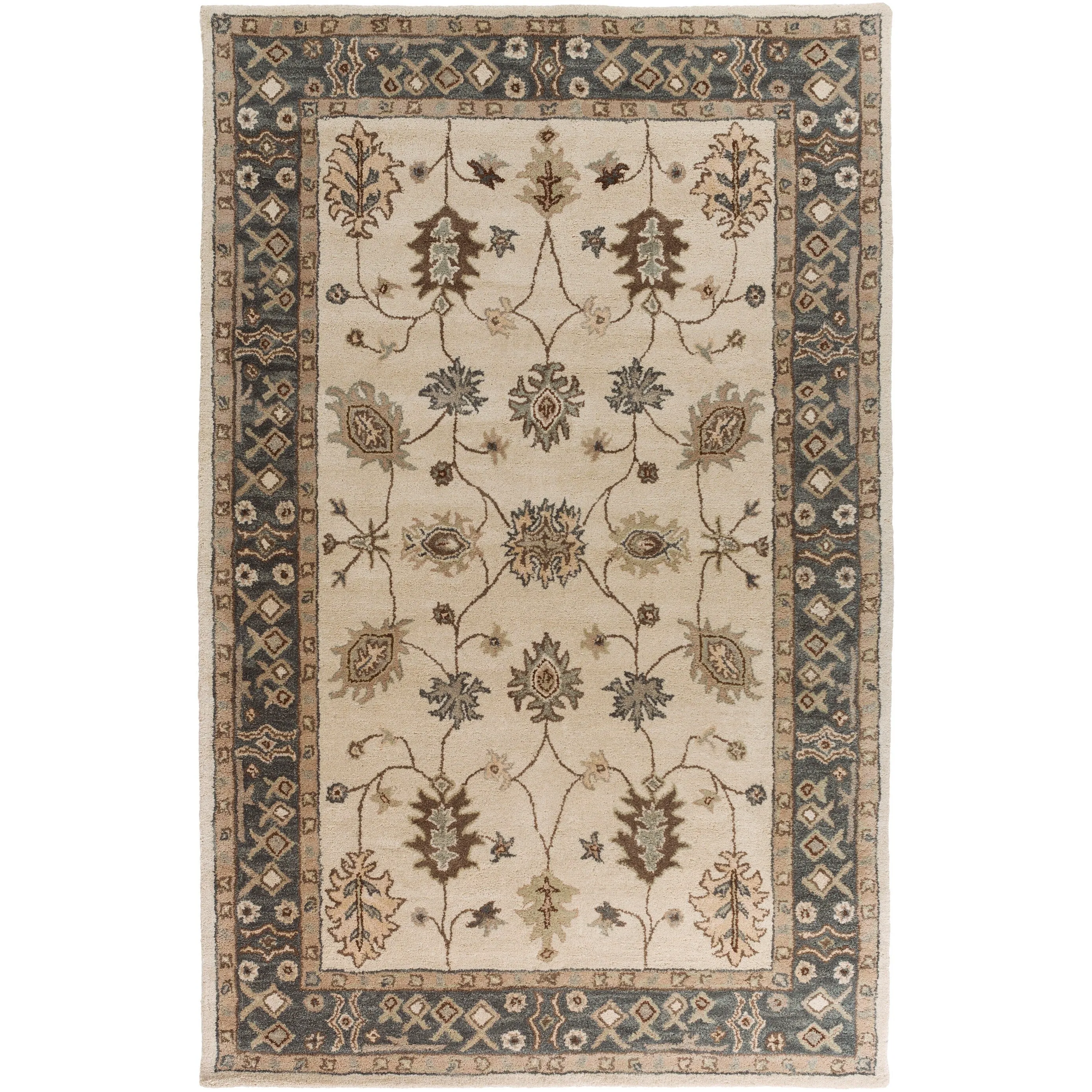 Hand-Tufted Tring Border Wool Rug (3' x 5') - 3' x 5'