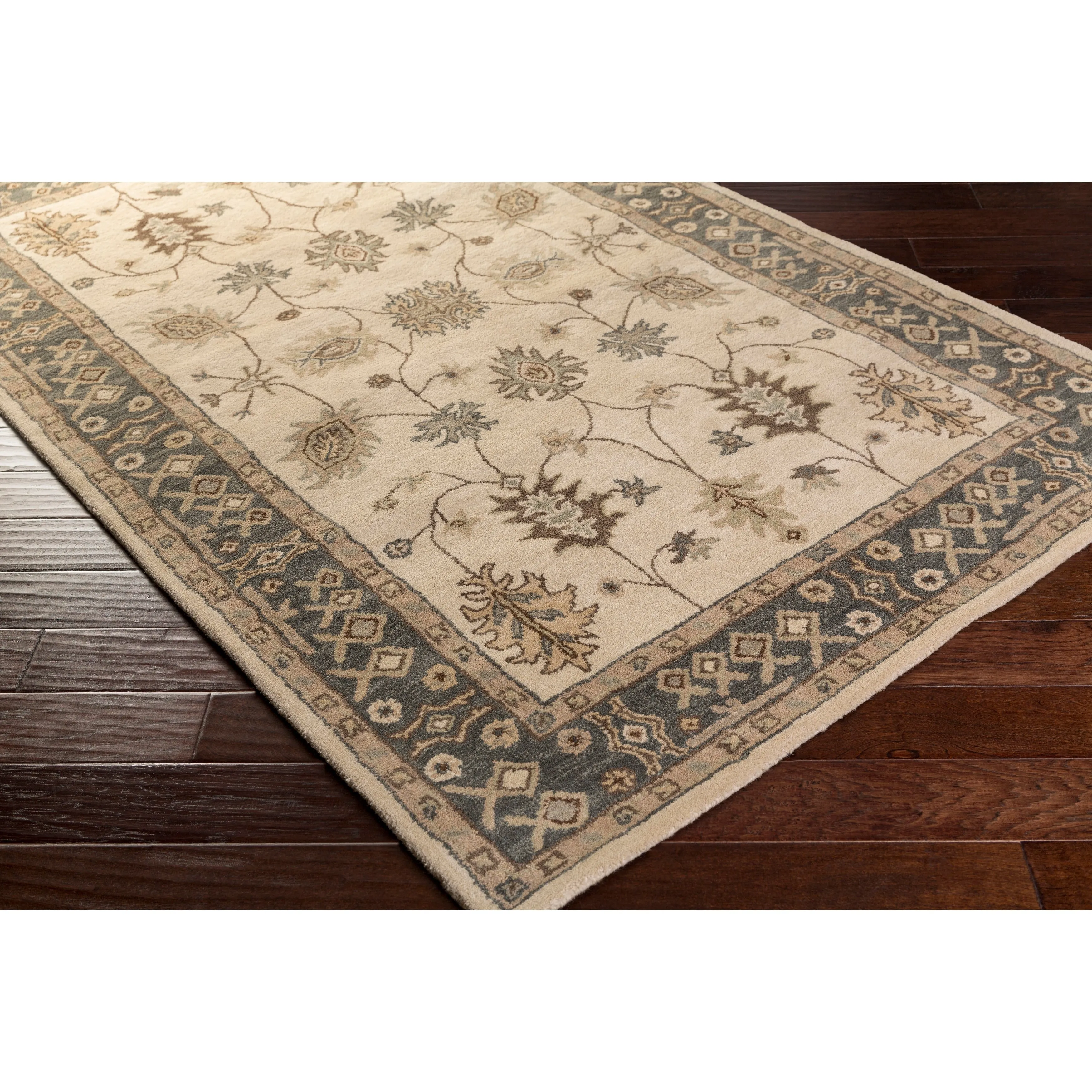 Hand-Tufted Tring Border Wool Rug (3' x 5') - 3' x 5'