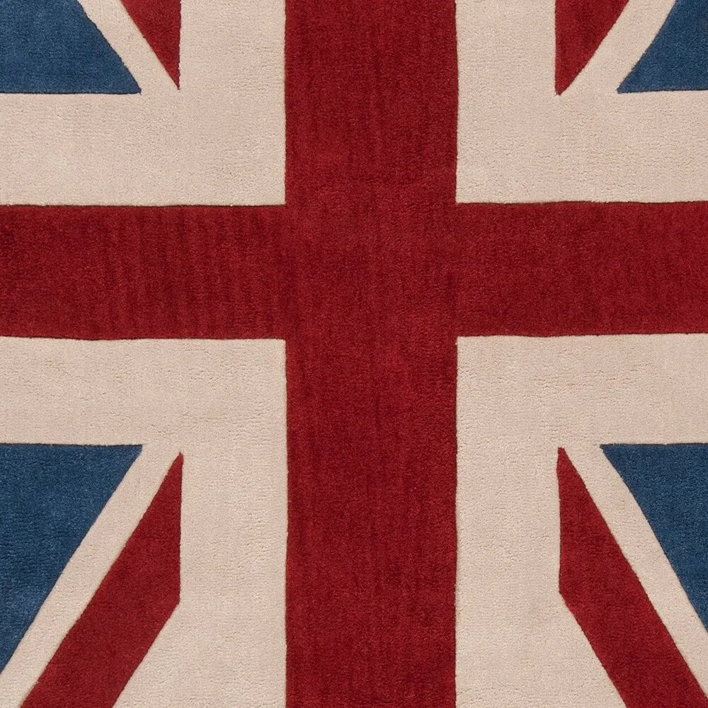 Hand-tufted Union Jack Novelty Contemporary Accent Area Rug