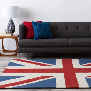 Hand-tufted Union Jack Novelty Contemporary Accent Area Rug