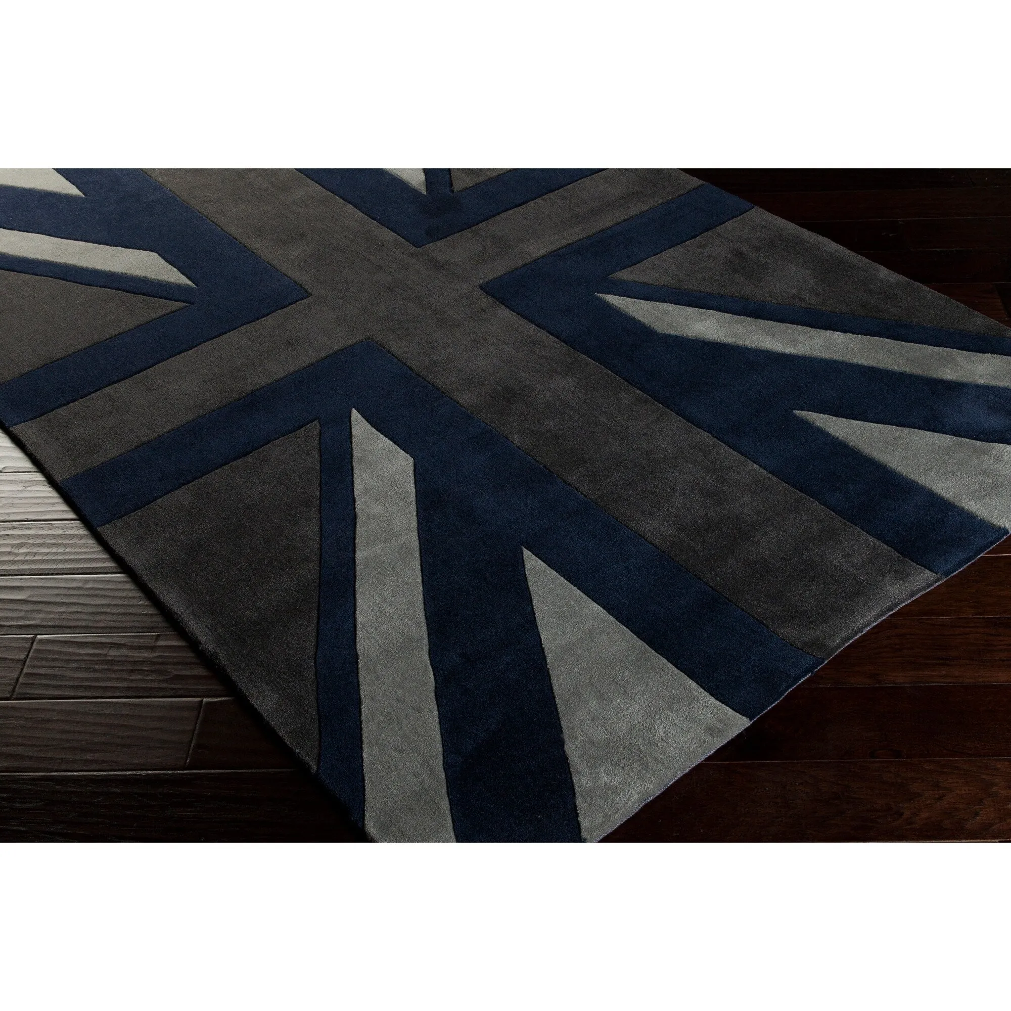 Hand-tufted Union Jack Novelty Contemporary Accent Area Rug