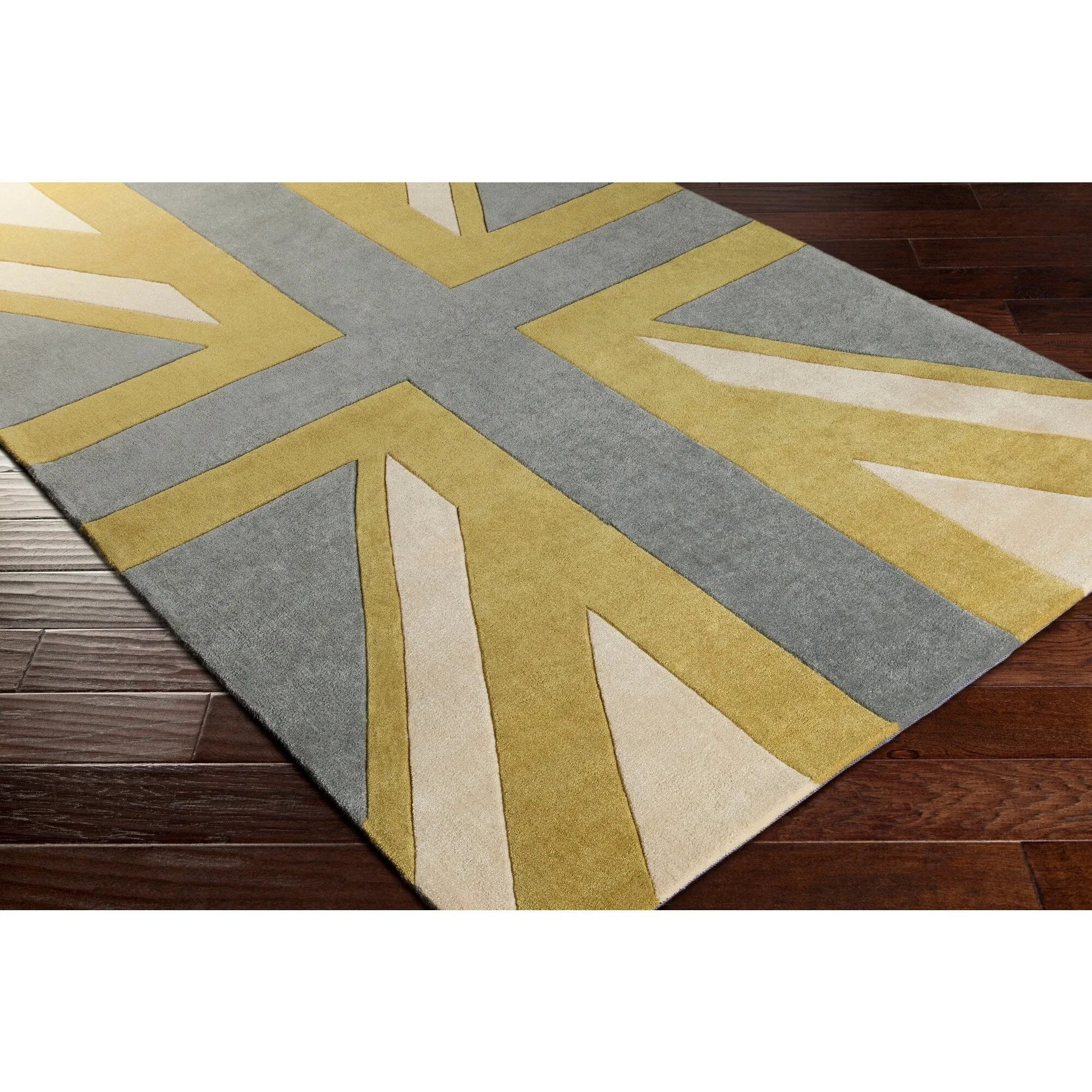 Hand-tufted Union Jack Novelty Contemporary Accent Area Rug