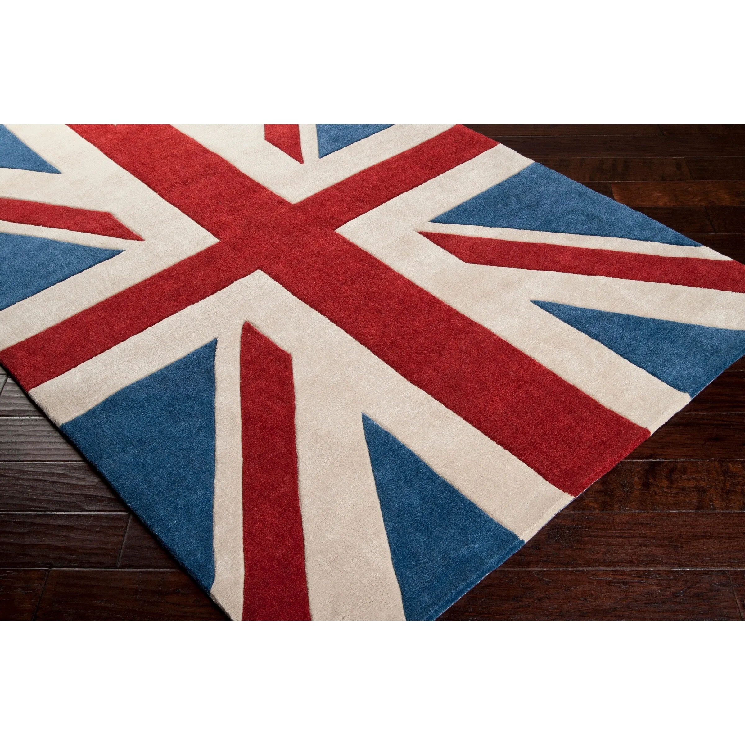 Hand-tufted Union Jack Novelty Contemporary Accent Area Rug