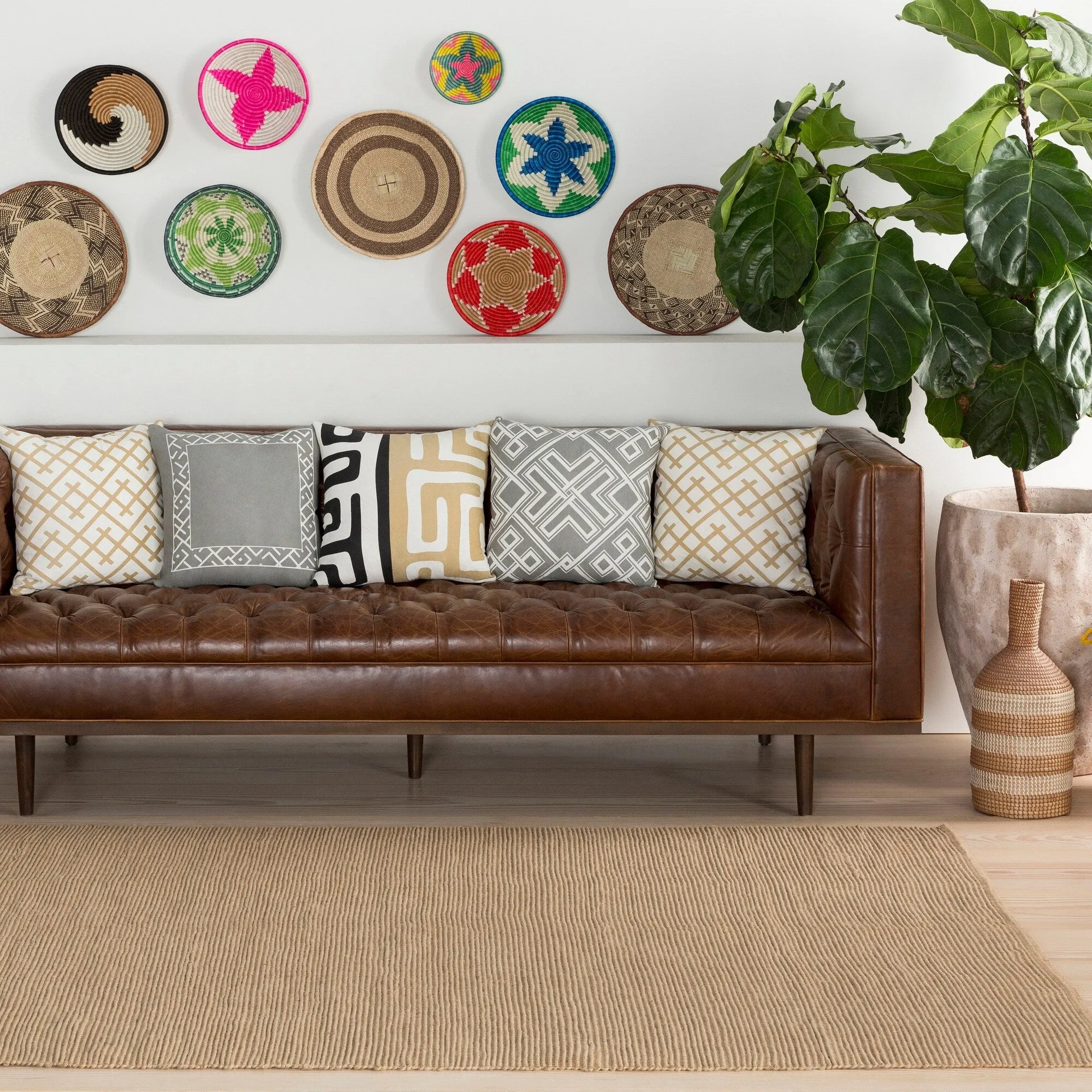 Hand-Woven Beak Hemp Rug