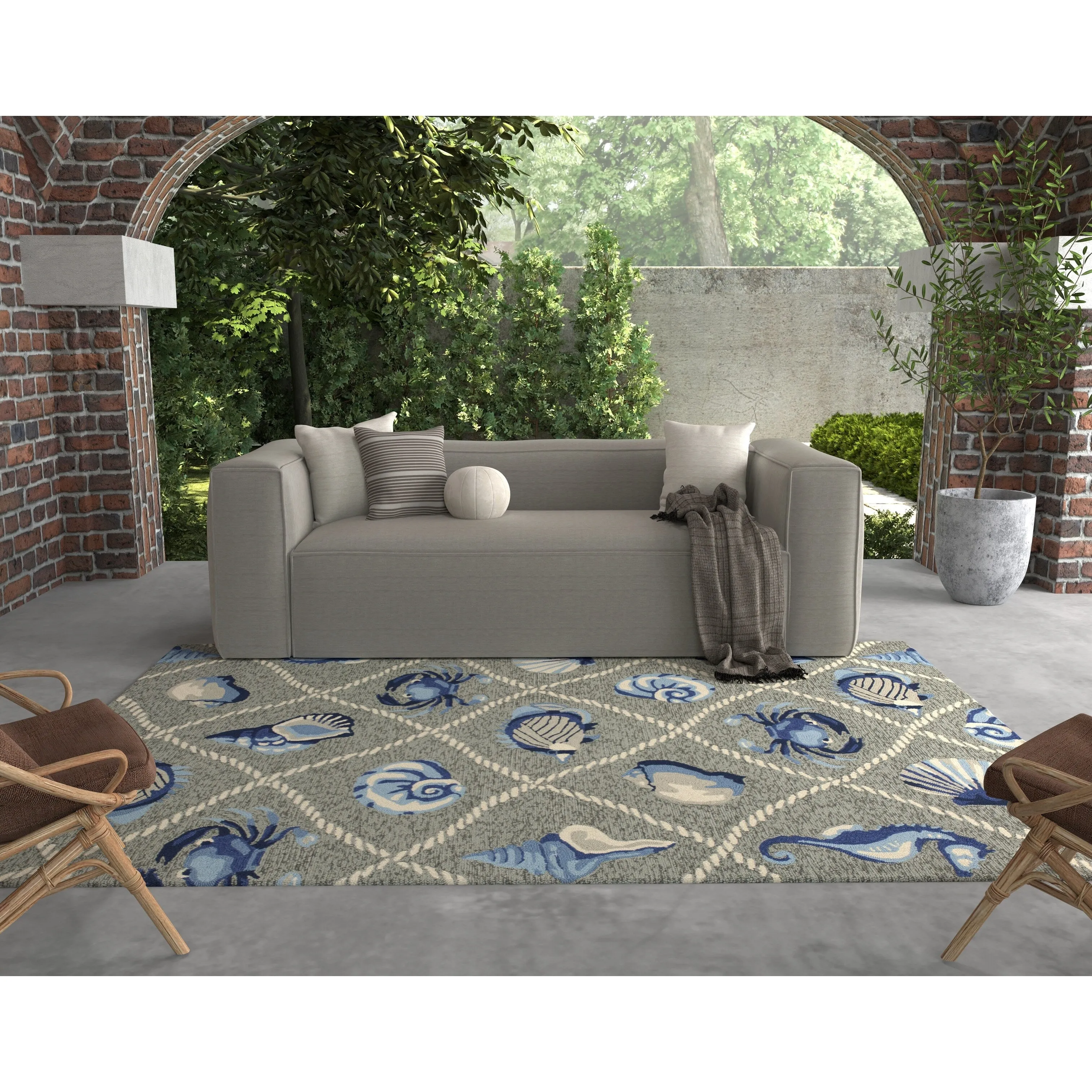 Handmade Nautical Seaside Outdoor Area Rug by Havenside Home