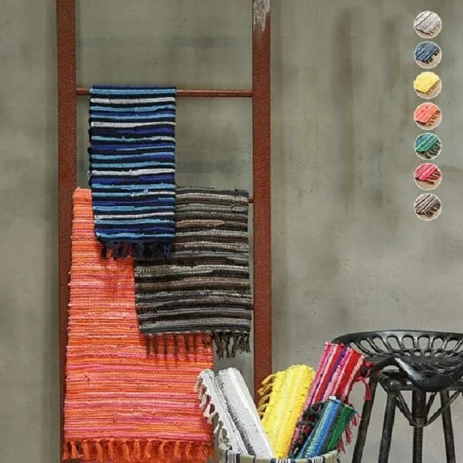 Handmade Rag Rug Mat. 3'x5'. Cotton. Chindi Dhurrie. Traditional Indian. Multicolor. Washable . Gifts. Bohemian 36''x60''